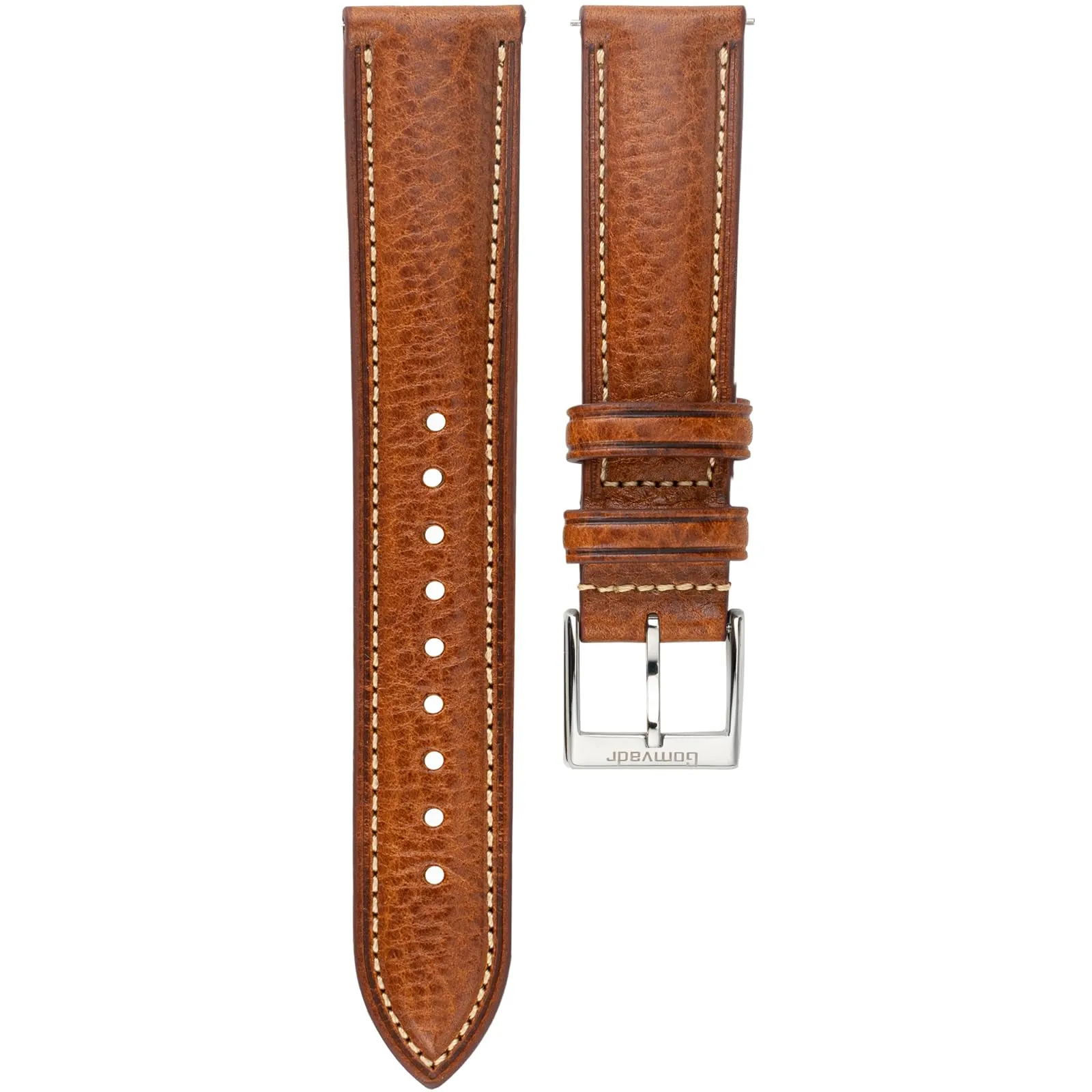 Gomvadr, cinturino per orologio in pelle conciata vegetale - 20 mm - 16 18 19 20 XL 21 22 XXL - Cinturino di ricambio a sgancio rapido, 21mm, Pelle, Nessuna gemma - immagine 2