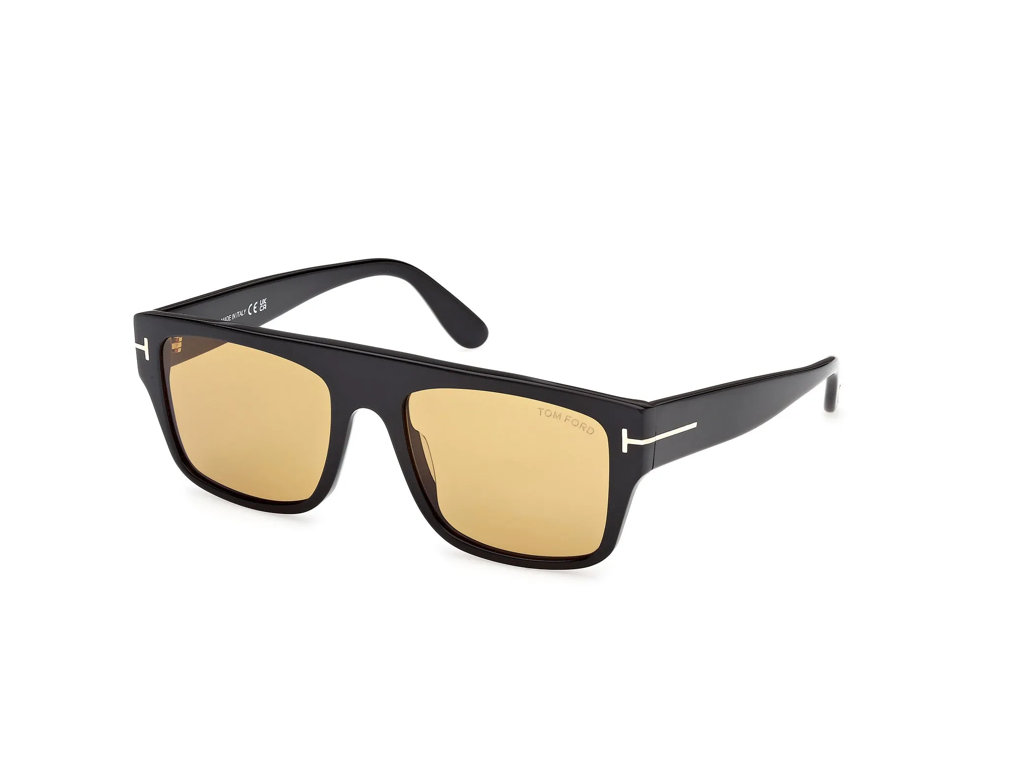 TOM FORD FT0907 DUNNING-02 01E Occhiali da sole Acetato Nero Giallo Squadrata Normale - immagine 1