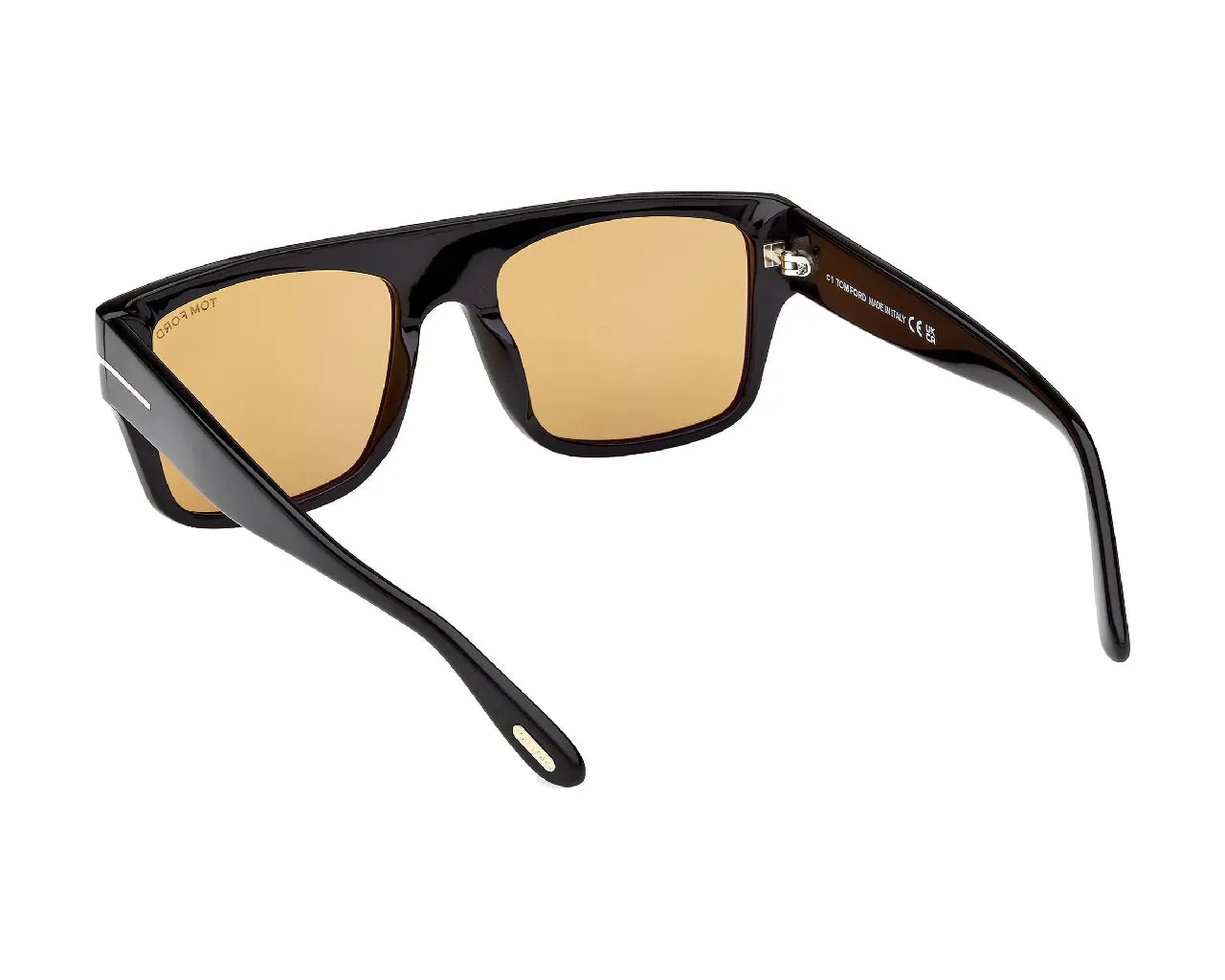 TOM FORD FT0907 DUNNING-02 01E Occhiali da sole Acetato Nero Giallo Squadrata Normale - immagine 4