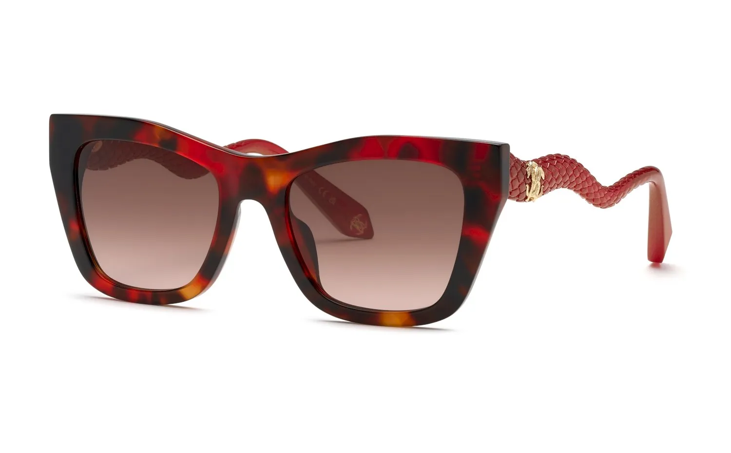 Roberto Cavalli SRC129M 795 Occhiali da sole Acetato Havana Marrone Squadrata Normale Sfumato - immagine 1
