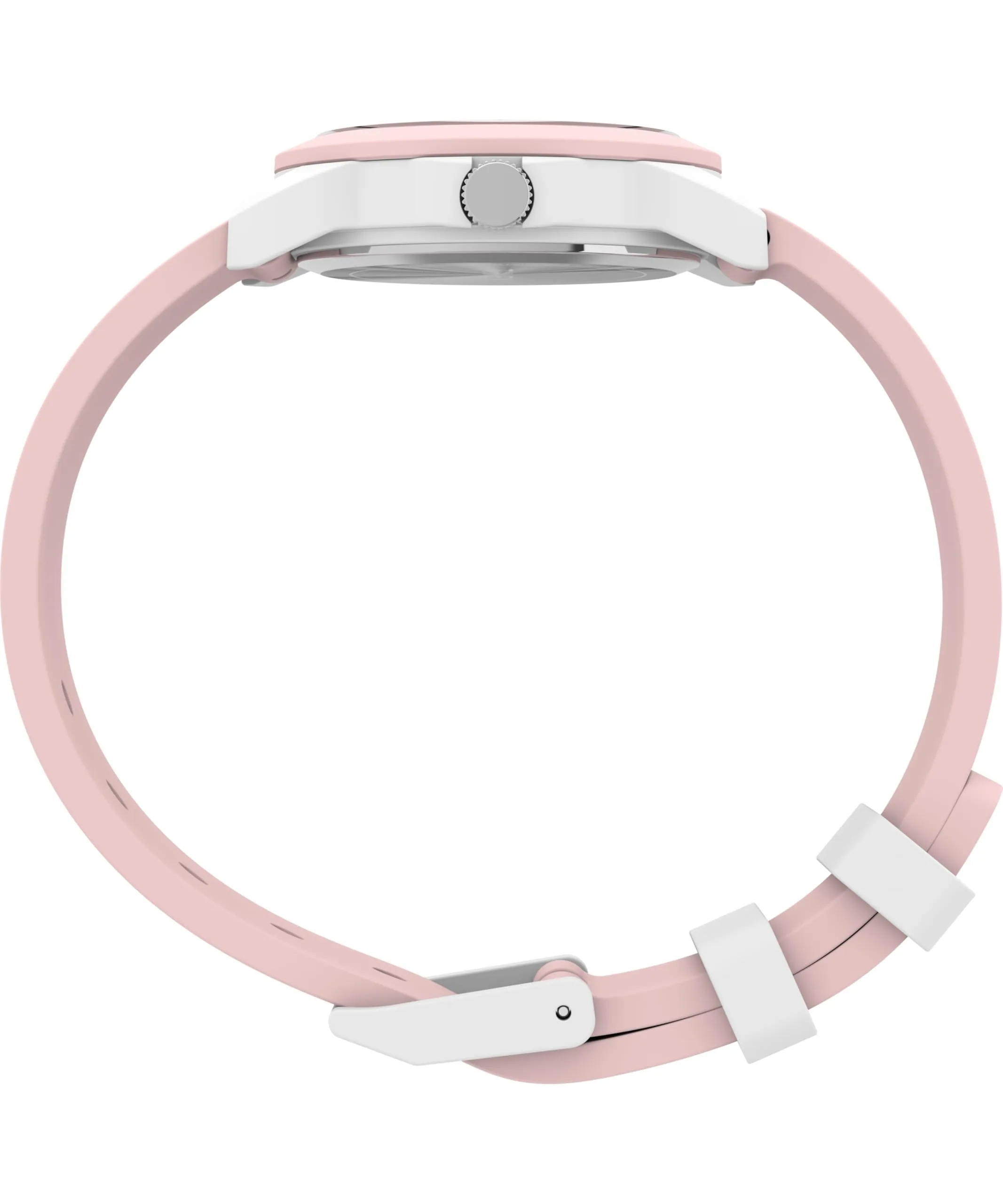 Timex TW2W92000 Time Machine, orologio da 30 mm, quadrante bianco, cassa bianca, cinturino in silicone rosa - immagine 2