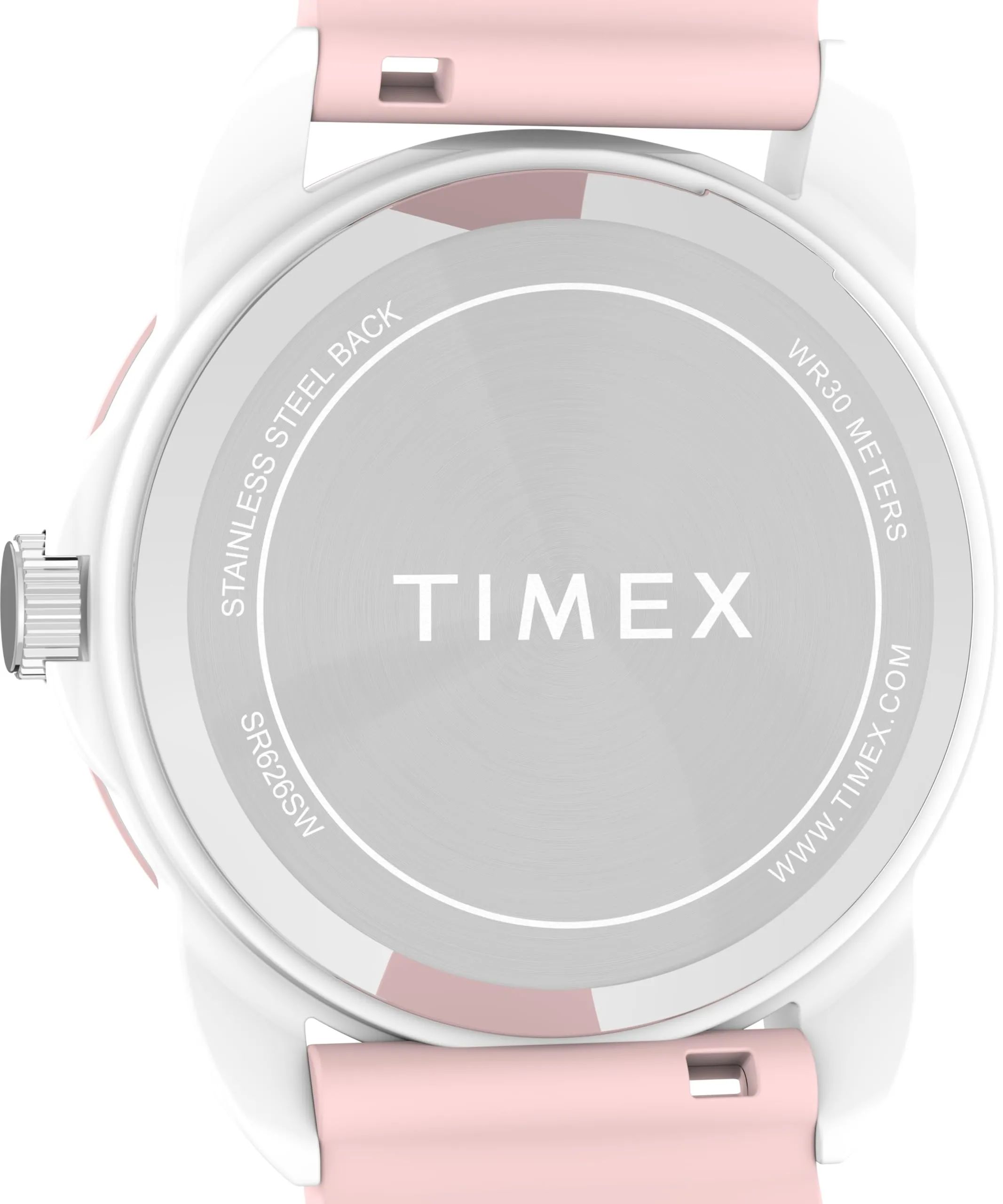 Timex TW2W92000 Time Machine, orologio da 30 mm, quadrante bianco, cassa bianca, cinturino in silicone rosa - immagine 4