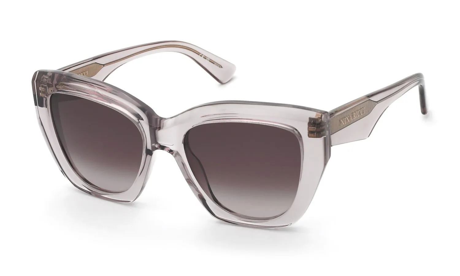 Nina Ricci SNR438 07T1 Occhiali da sole Acetato Beige Marrone Farfalla Normale Sfumato - immagine 1