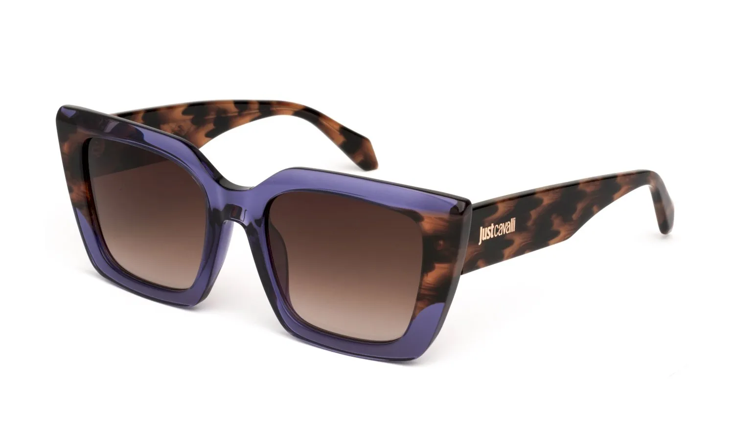 Just Cavalli SJC099V 0D81 Occhiali da sole Acetato Viola Marrone Squadrata Normale Sfumato - immagine 1