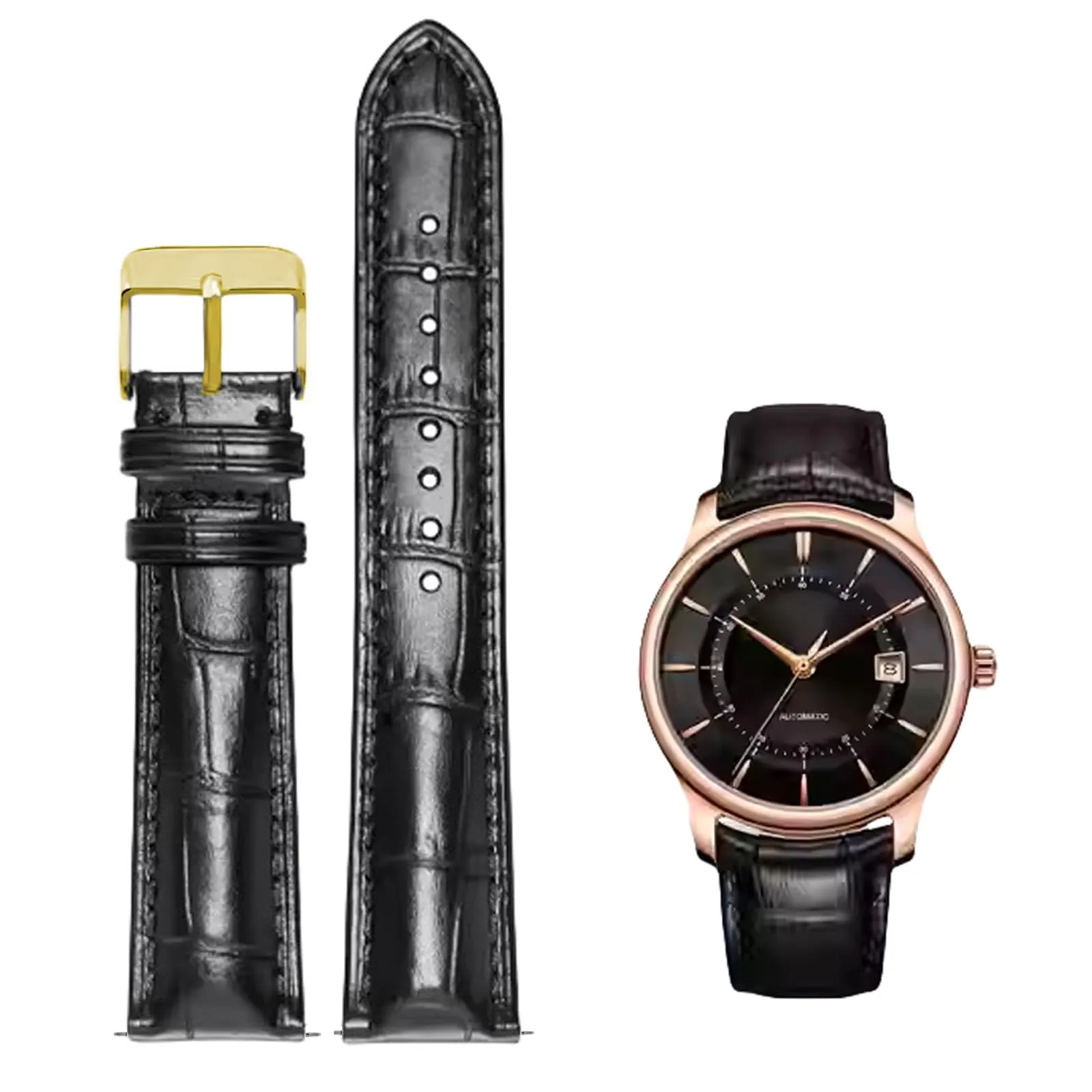 Nizonlaie Cinturini per Orologi in Vera Pelle a Sgancio Rapido Pelle Italiana Vera Pelle di vitello con grana di alligatore Cinturini Ricambio Pelle 12 to 24mm per Uomini e Donne - immagine 1