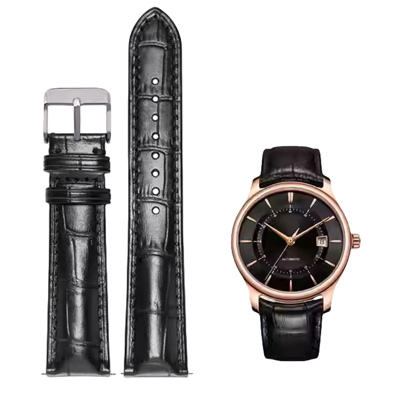 Nizonlaie Cinturini per Orologi in Vera Pelle a Sgancio Rapido Pelle Italiana Vera Pelle di vitello con grana di alligatore Cinturini Ricambio Pelle 12 to 24mm per Uomini e Donne - immagine 1