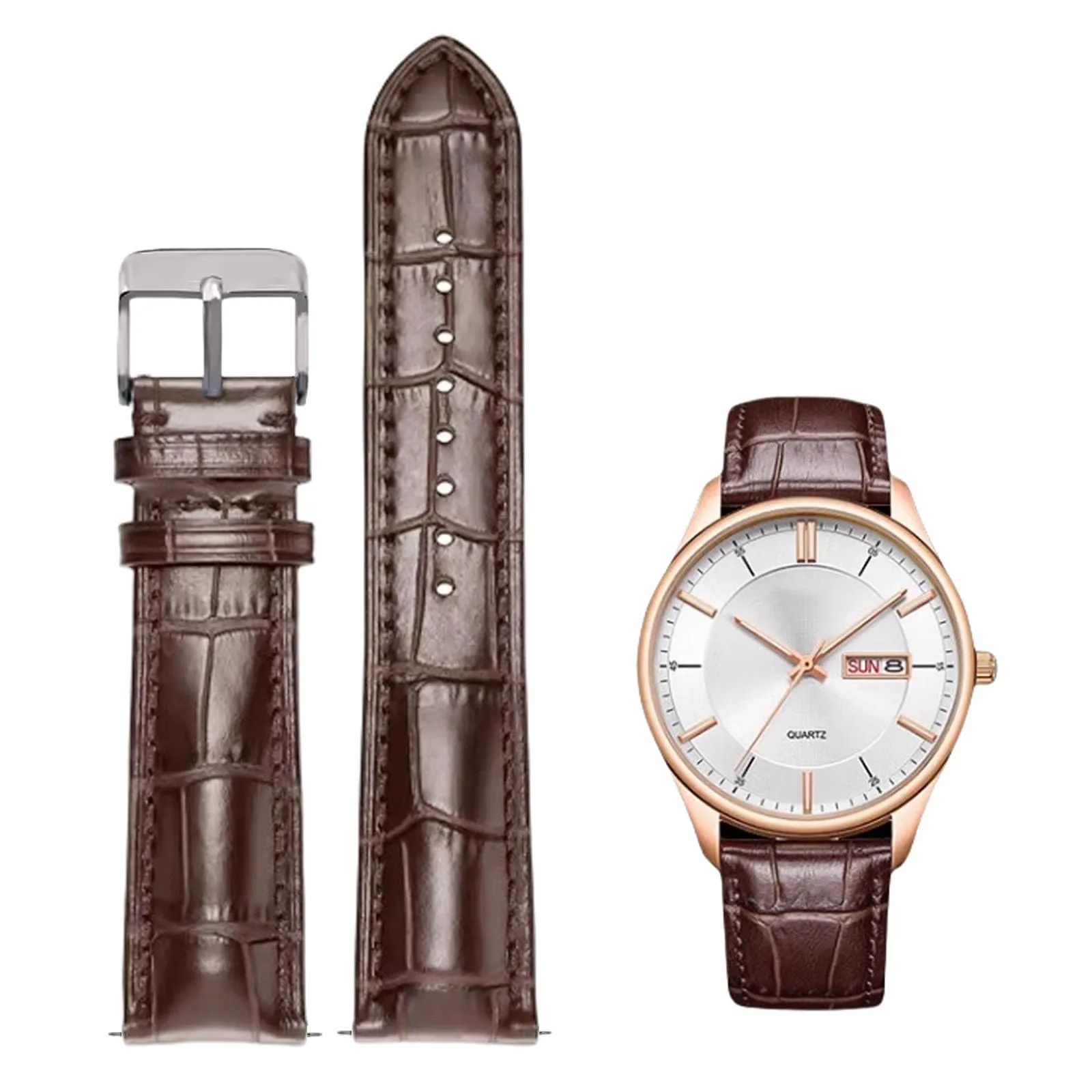 Nizonlaie Cinturini per Orologi in Vera Pelle a Sgancio Rapido Pelle Italiana Vera Pelle di vitello con grana di alligatore Cinturini Ricambio Pelle 12 to 24mm per Uomini e Donne - immagine 1