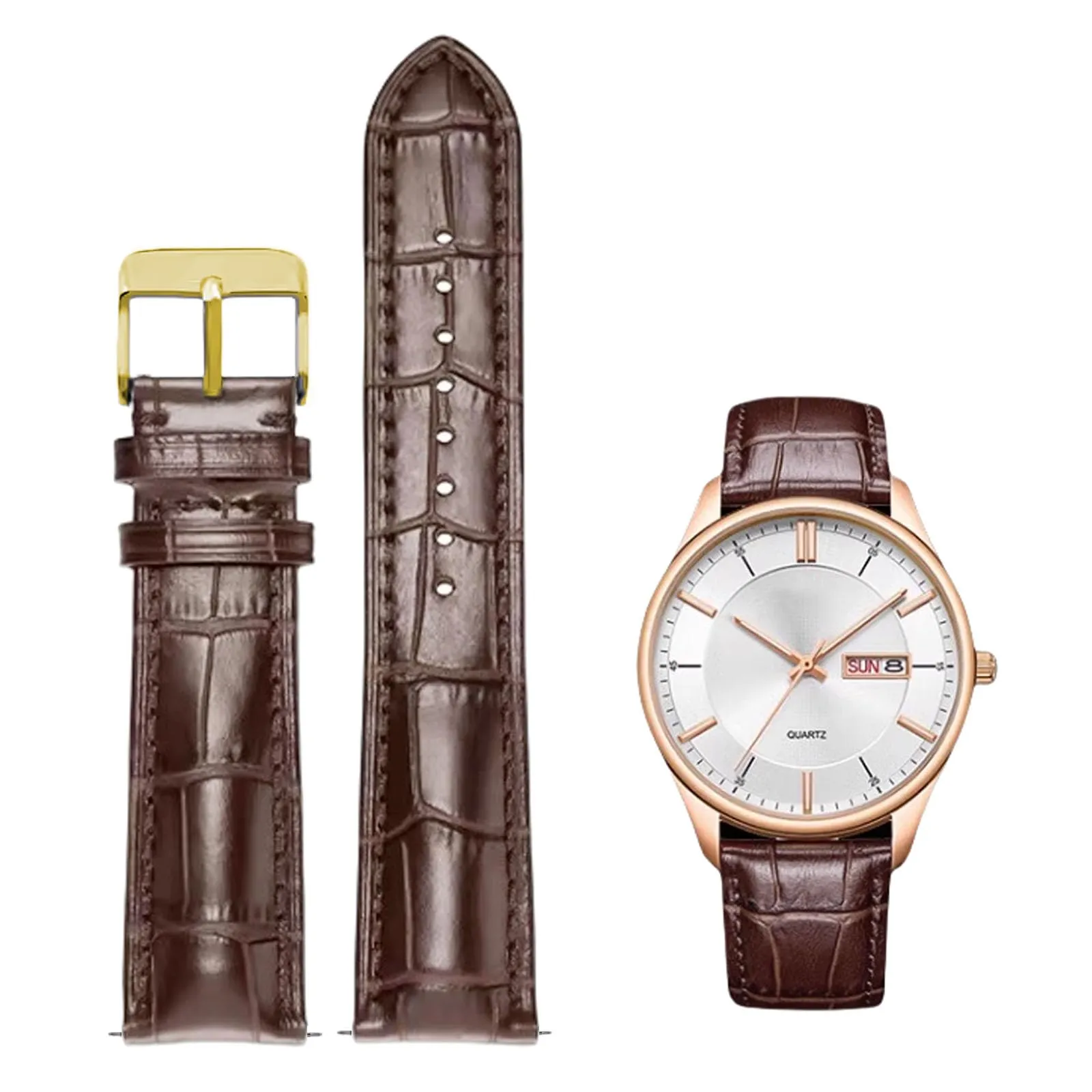 Nizonlaie Cinturini per Orologi in Vera Pelle a Sgancio Rapido Pelle Italiana Vera Pelle di vitello con grana di alligatore Cinturini Ricambio Pelle 12 to 24mm per Uomini e Donne - immagine 1