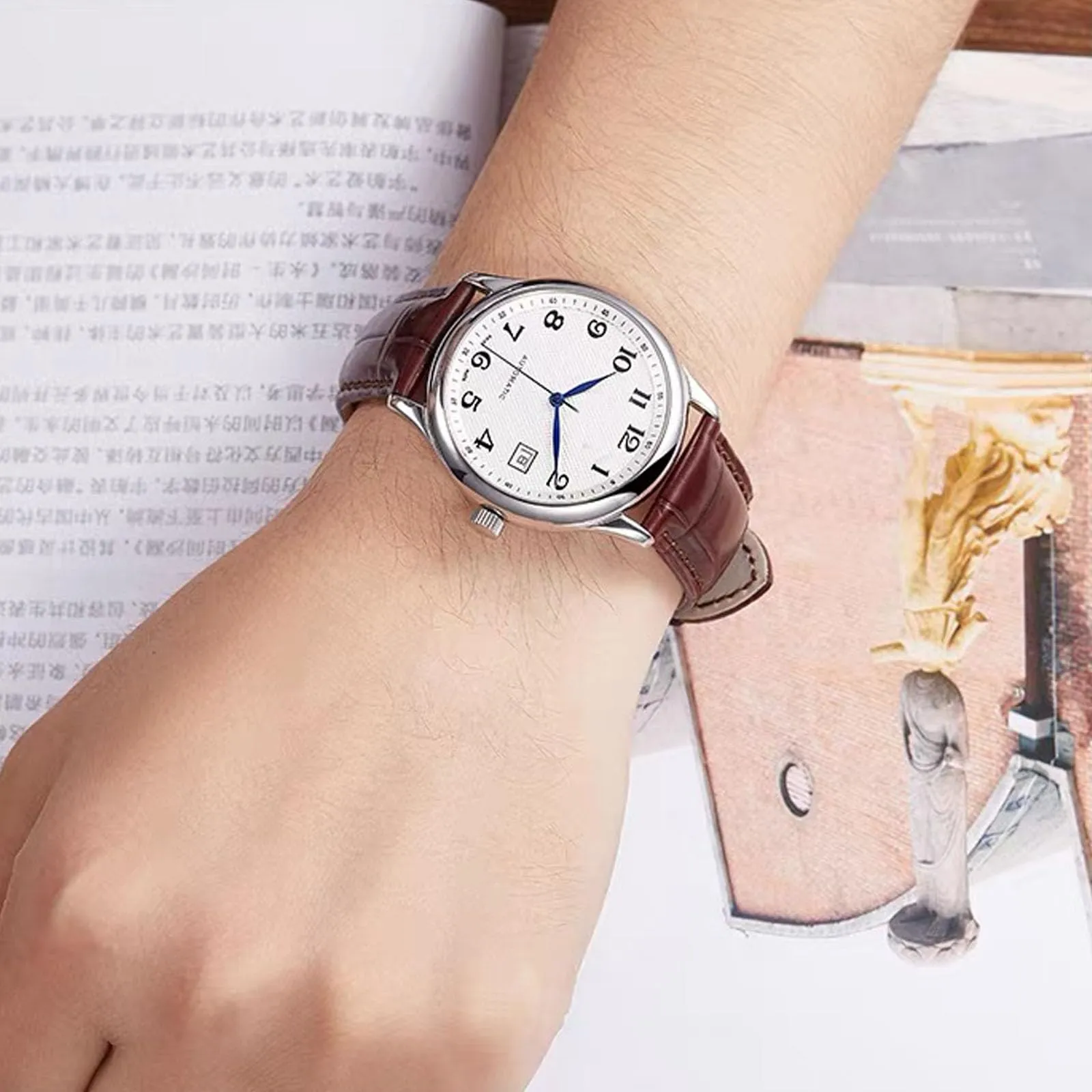 Nizonlaie Cinturini per Orologi in Vera Pelle a Sgancio Rapido Pelle Italiana Vera Pelle di vitello con grana di alligatore Cinturini Ricambio Pelle 12 to 24mm per Uomini e Donne - immagine 7