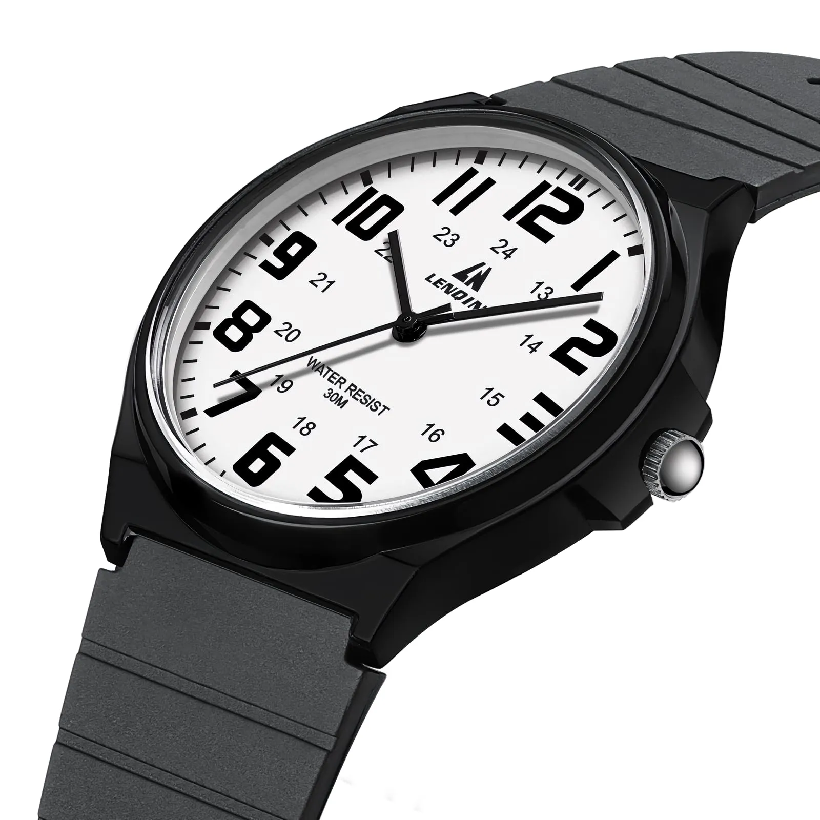 LN LENQIN Orologio da uomo al quarzo analogico, impermeabile 30 metri, con cinturino in silicone alla moda orologi uomo - immagine 3