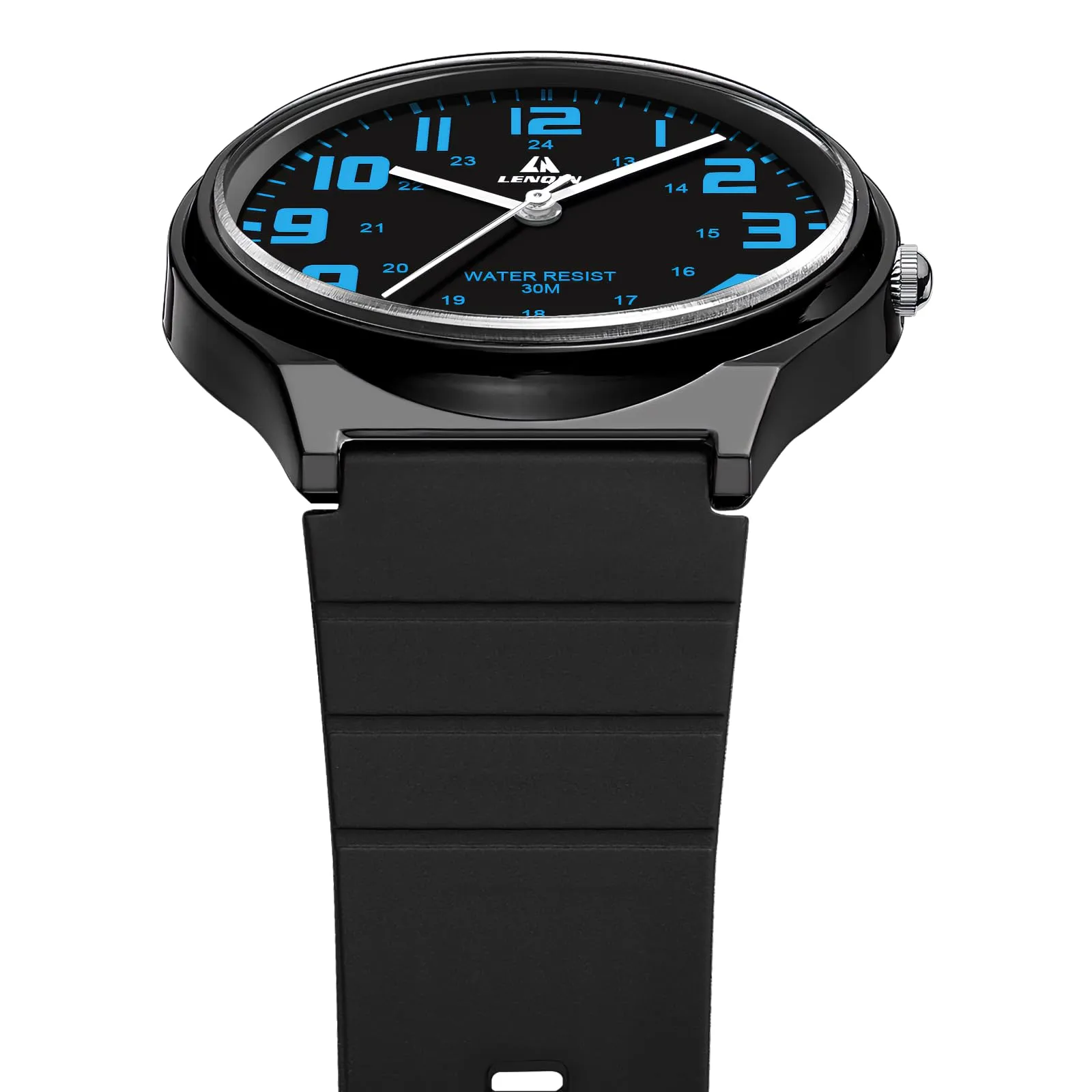 LN LENQIN Orologio da uomo al quarzo analogico, impermeabile 30 metri, con cinturino in silicone alla moda orologi uomo - immagine 4