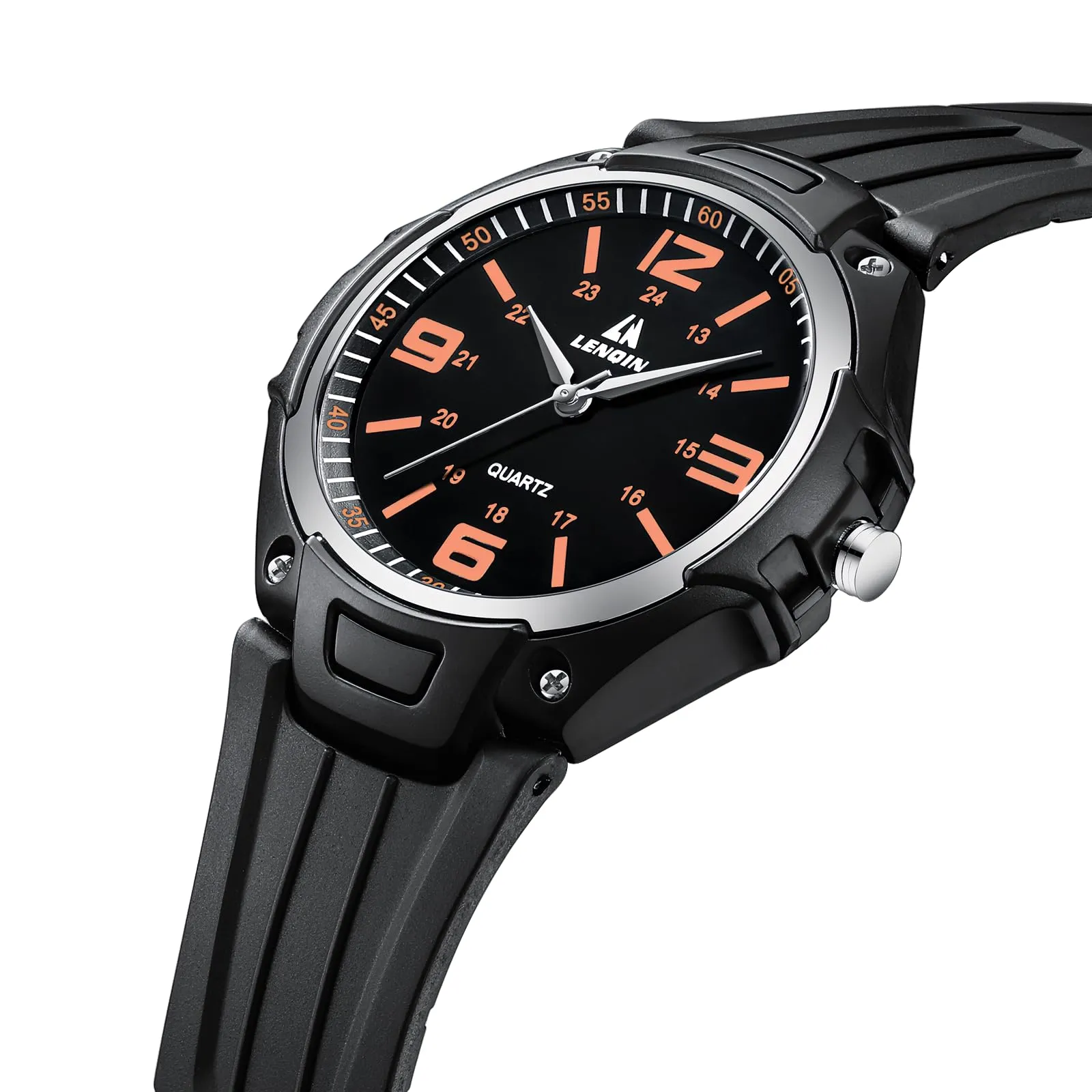 LN LENQIN Orologio da uomo al quarzo analogico, impermeabile 30 metri, con cinturino in silicone alla moda orologi uomo - immagine 3