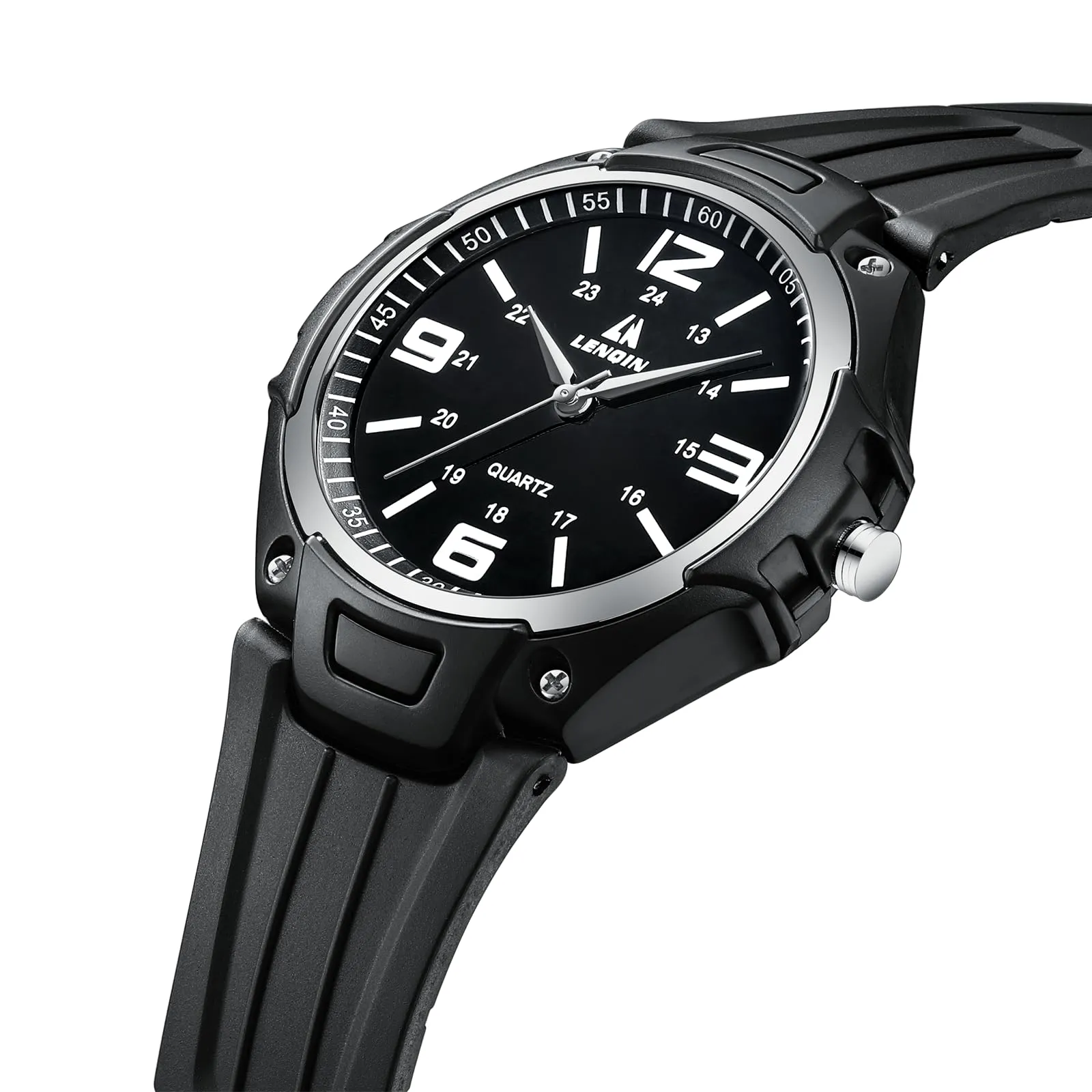LN LENQIN Orologio da uomo al quarzo analogico, impermeabile 30 metri, con cinturino in silicone alla moda orologi uomo - immagine 3