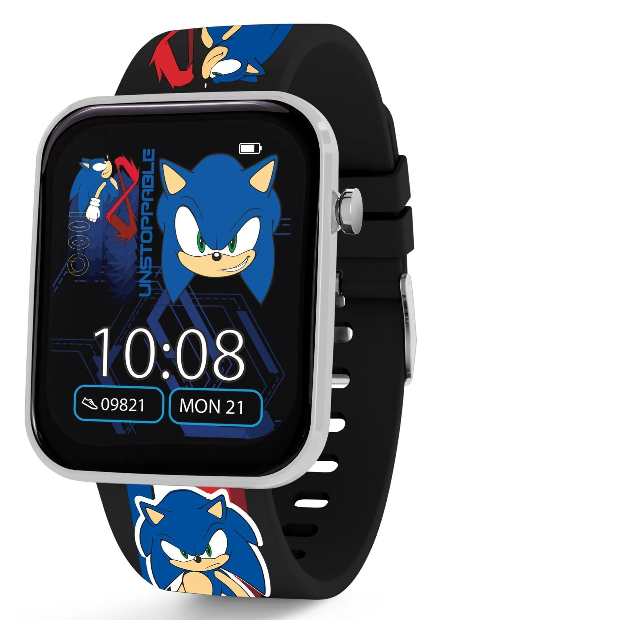 Sonic The Hedgehog Sega cinturino stampato nero Smart Watch SNC4488MARG - immagine 1