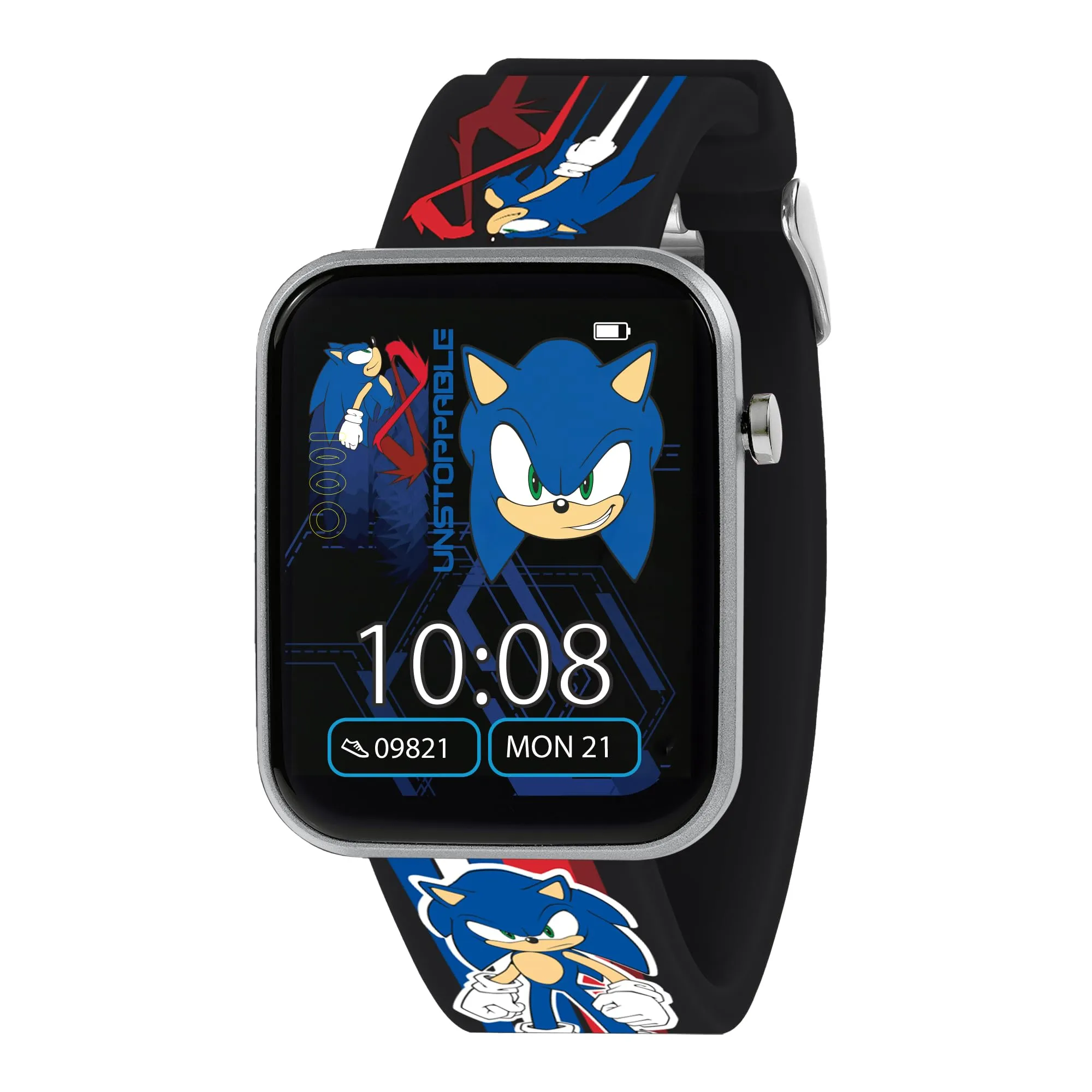 Sonic The Hedgehog Sega cinturino stampato nero Smart Watch SNC4488MARG - immagine 6