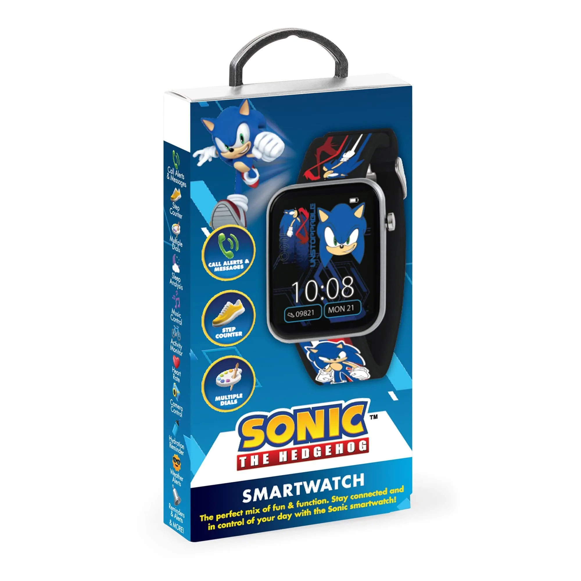 Sonic The Hedgehog Sega cinturino stampato nero Smart Watch SNC4488MARG - immagine 7