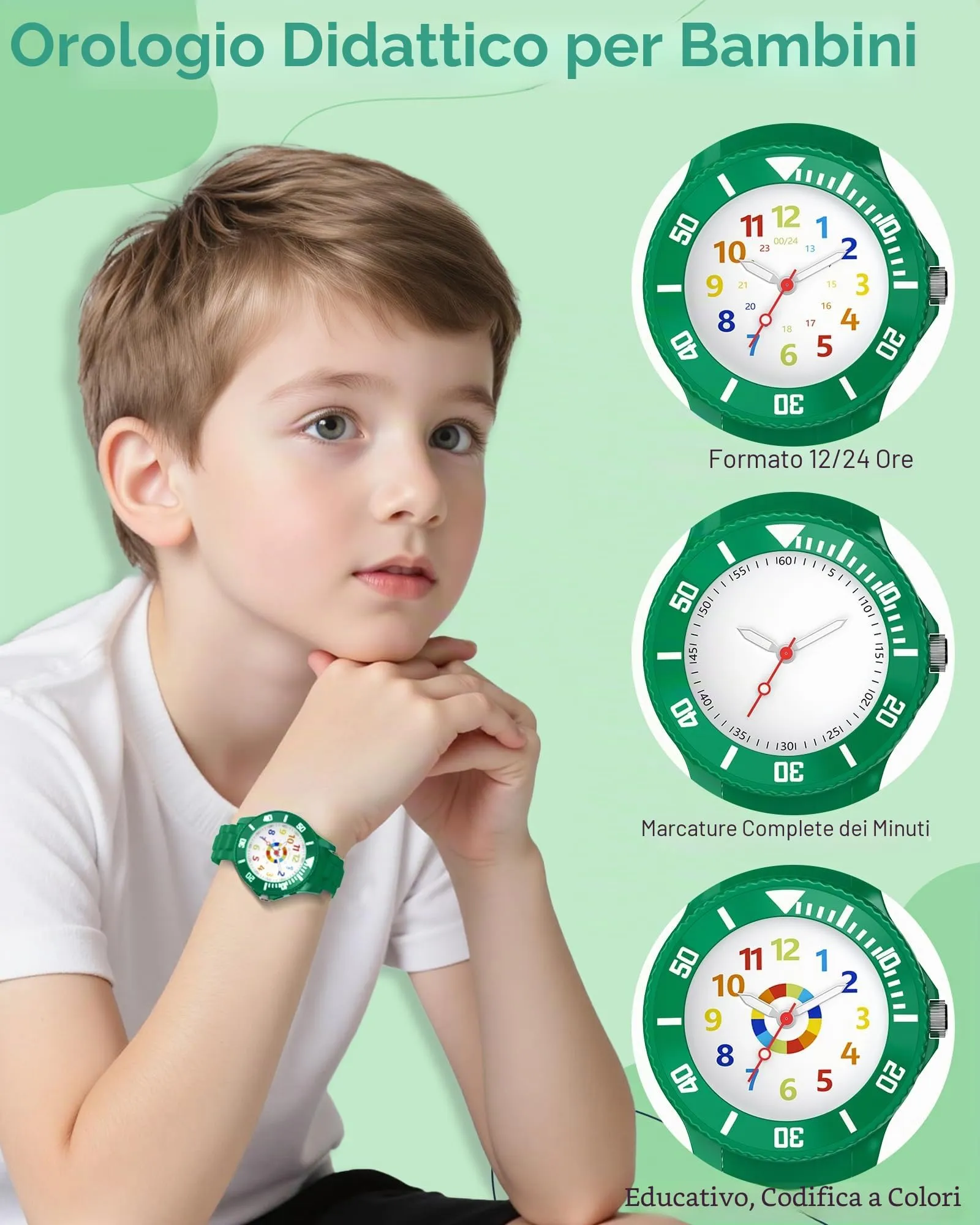 Ayybboo Analogico Orologio per Bambini e Adolescente - immagine 2