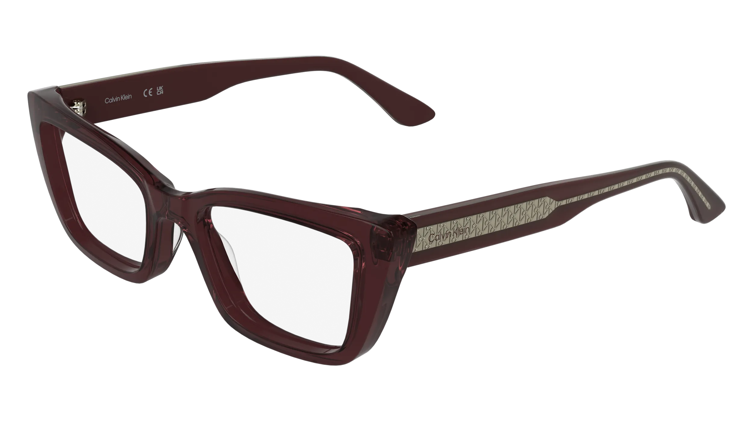 Calvin Klein CK25549 605 Montature da vista Acetato Bordeaux Cat Eye Normale - immagine 1