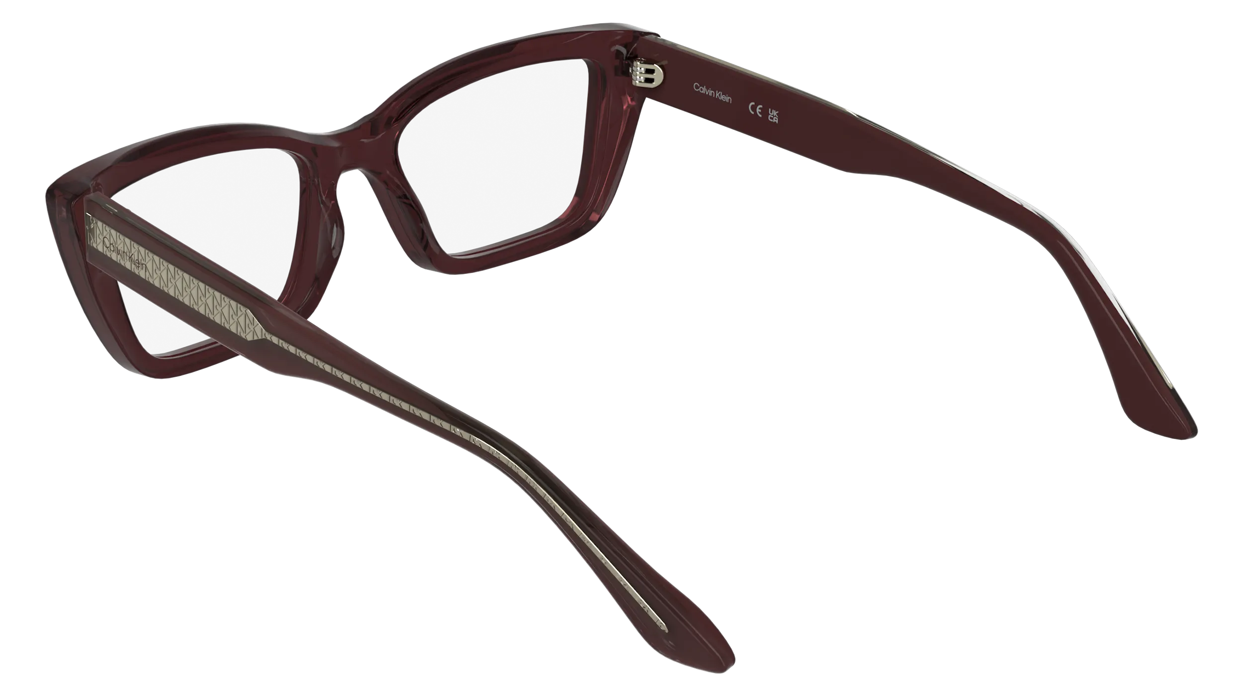 Calvin Klein CK25549 605 Montature da vista Acetato Bordeaux Cat Eye Normale - immagine 4
