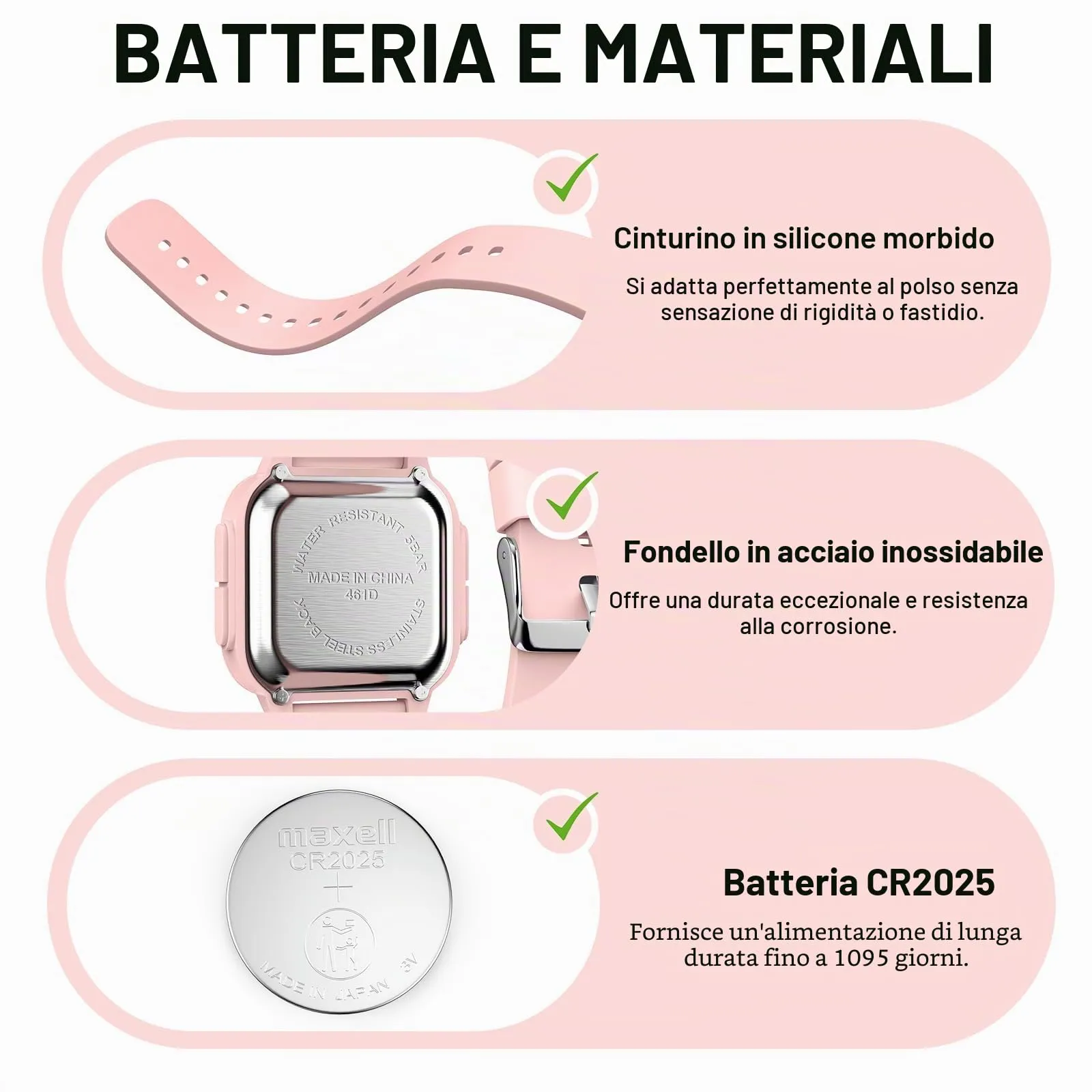 DTKID Orologio Sportivo Digitale Unisex, LED, Sveglia, Cronometro (Rosa) - immagine 5