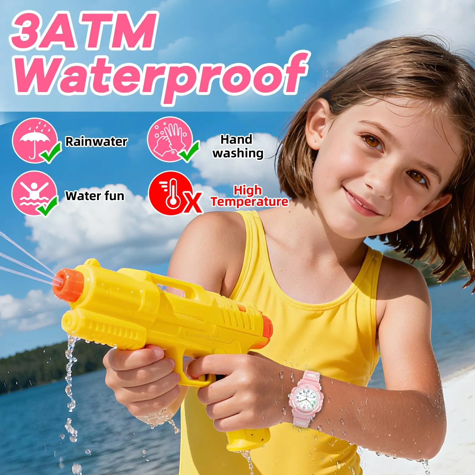 Edillas Orologio digitale bambino,30M Impermeabile Orologio Multifunzione - immagine 2