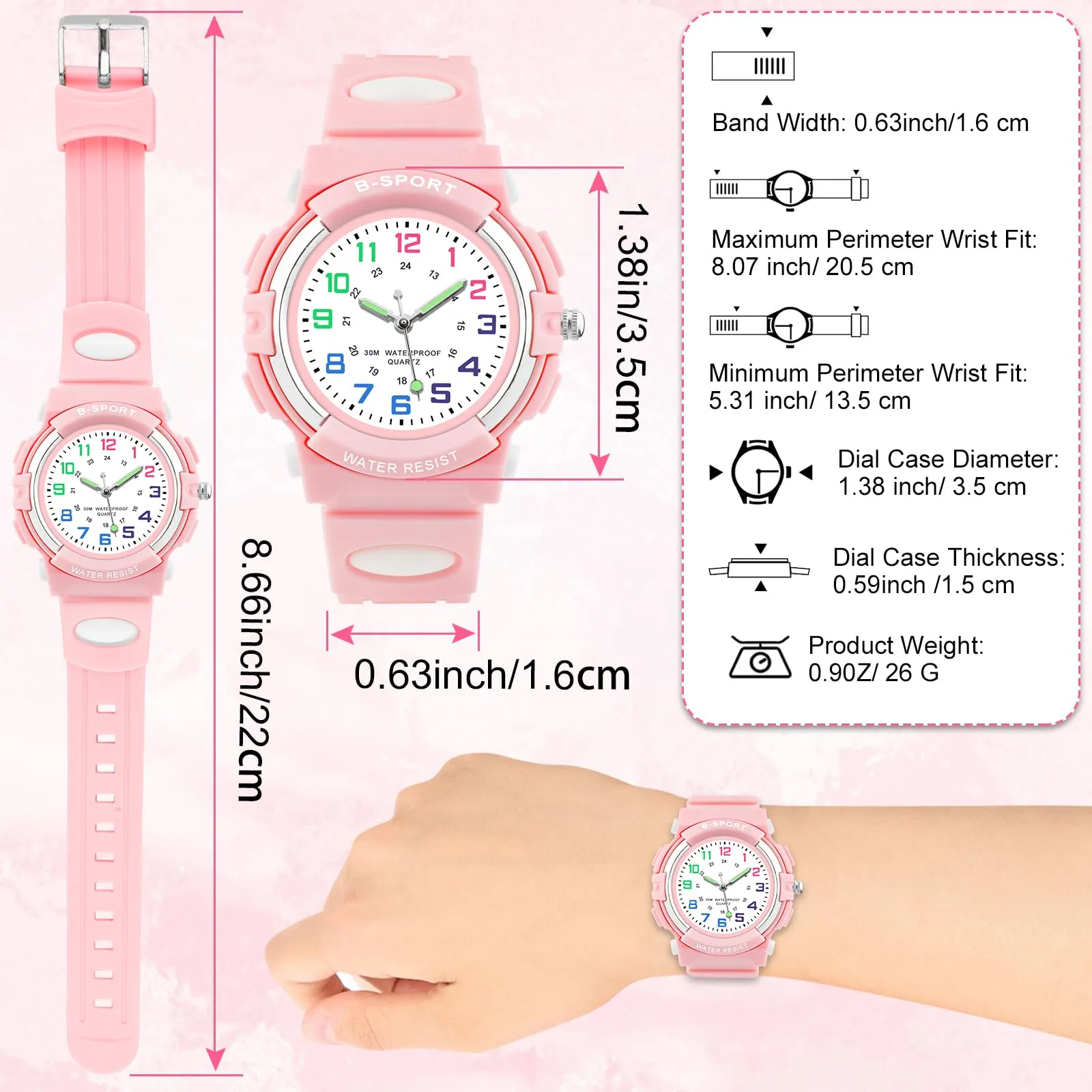 Edillas Orologio digitale bambino,30M Impermeabile Orologio Multifunzione - immagine 3