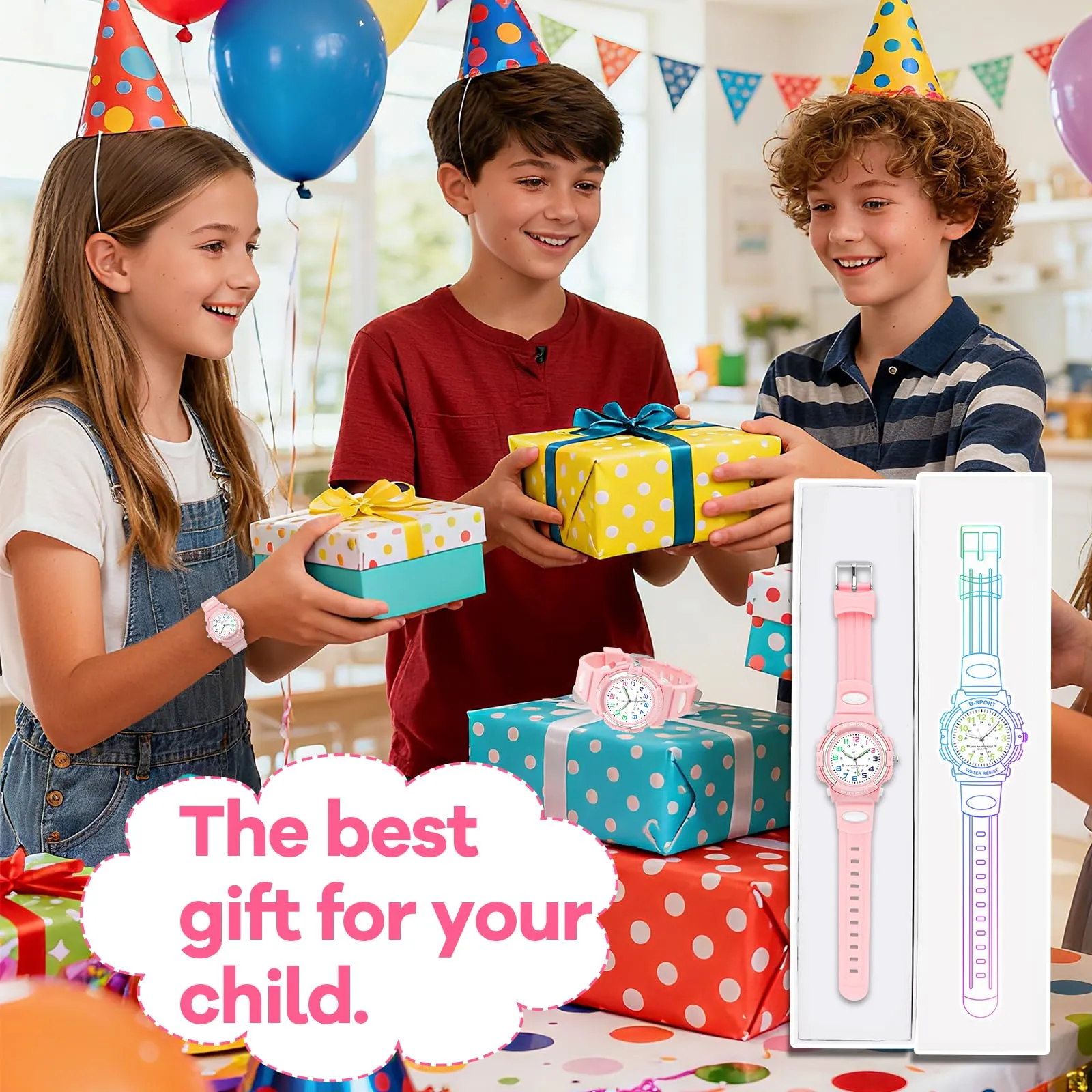 Edillas Orologio digitale bambino,30M Impermeabile Orologio Multifunzione - immagine 6