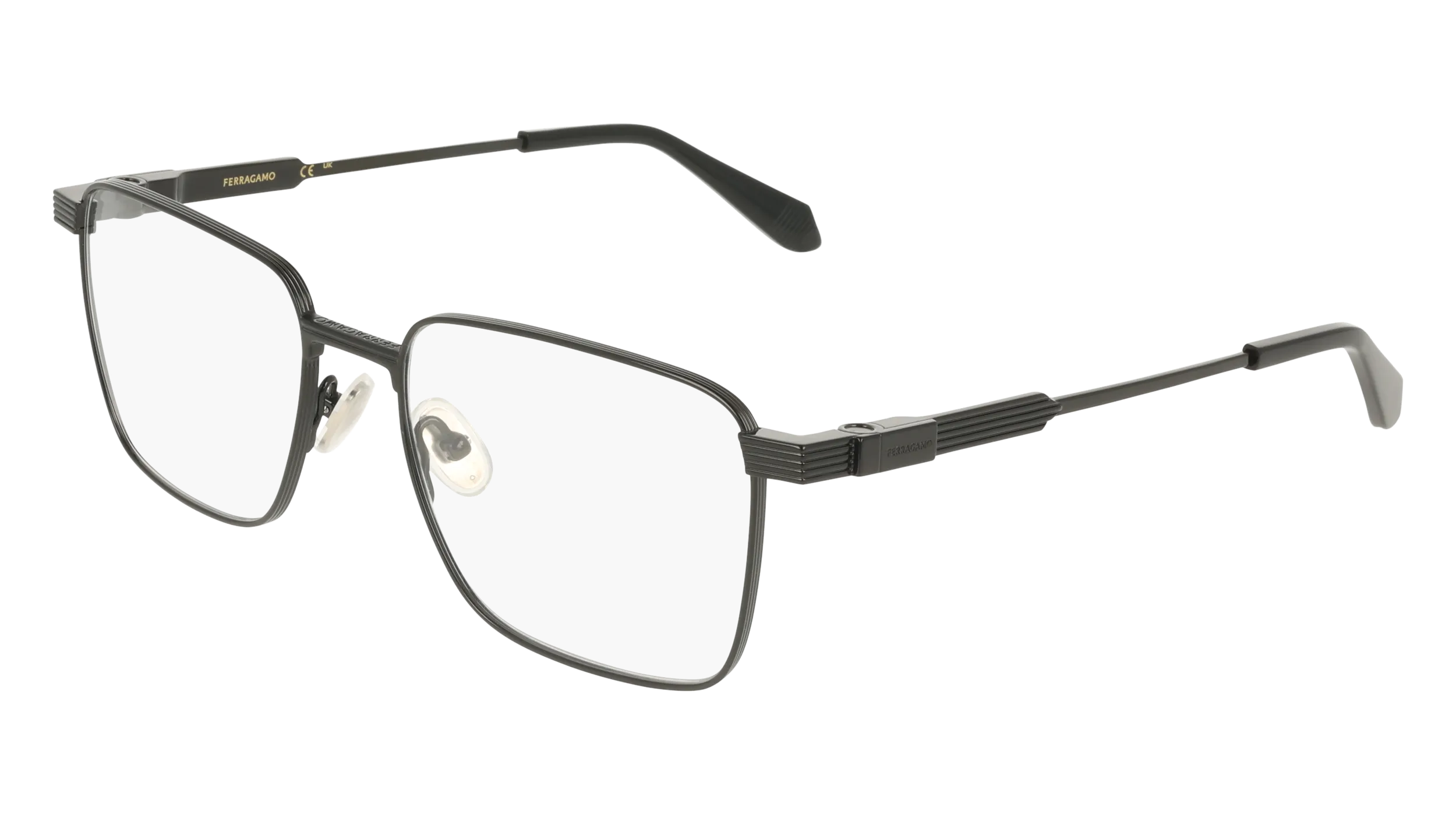 Ferragamo SF2601 001 Montature da vista Titanio Nero Squadrata Normale - immagine 1