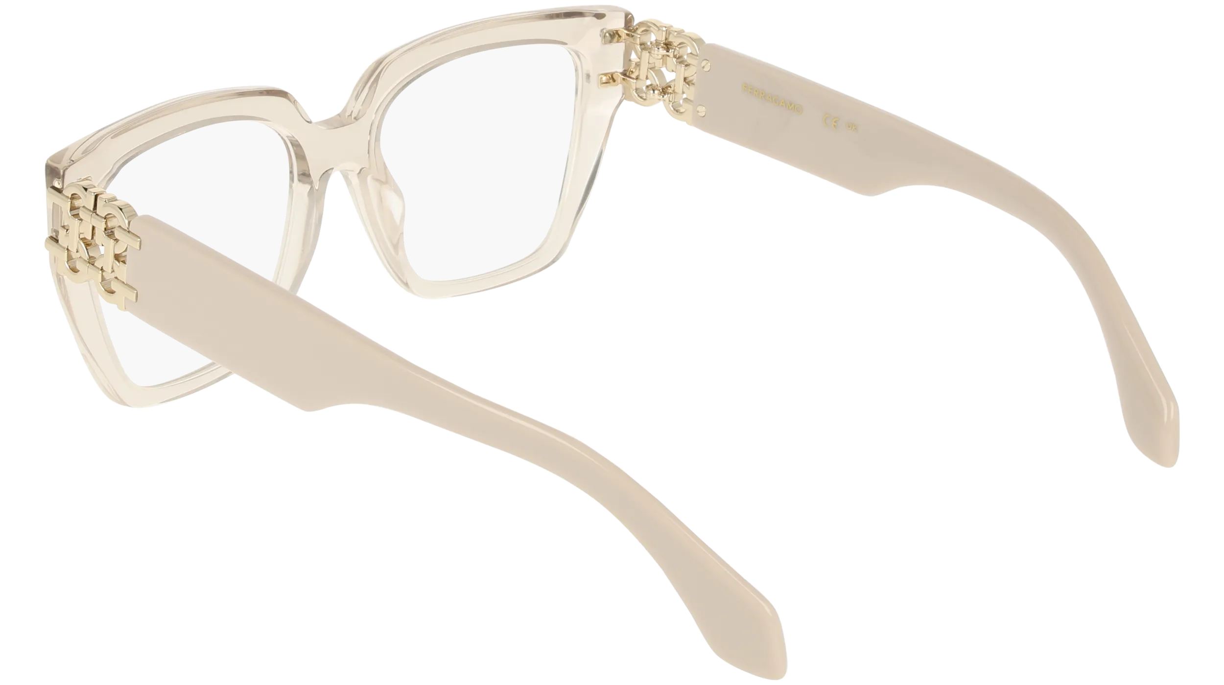 Ferragamo SF3041E 259 Montature da vista Acetato Beige Squadrata Normale - immagine 4