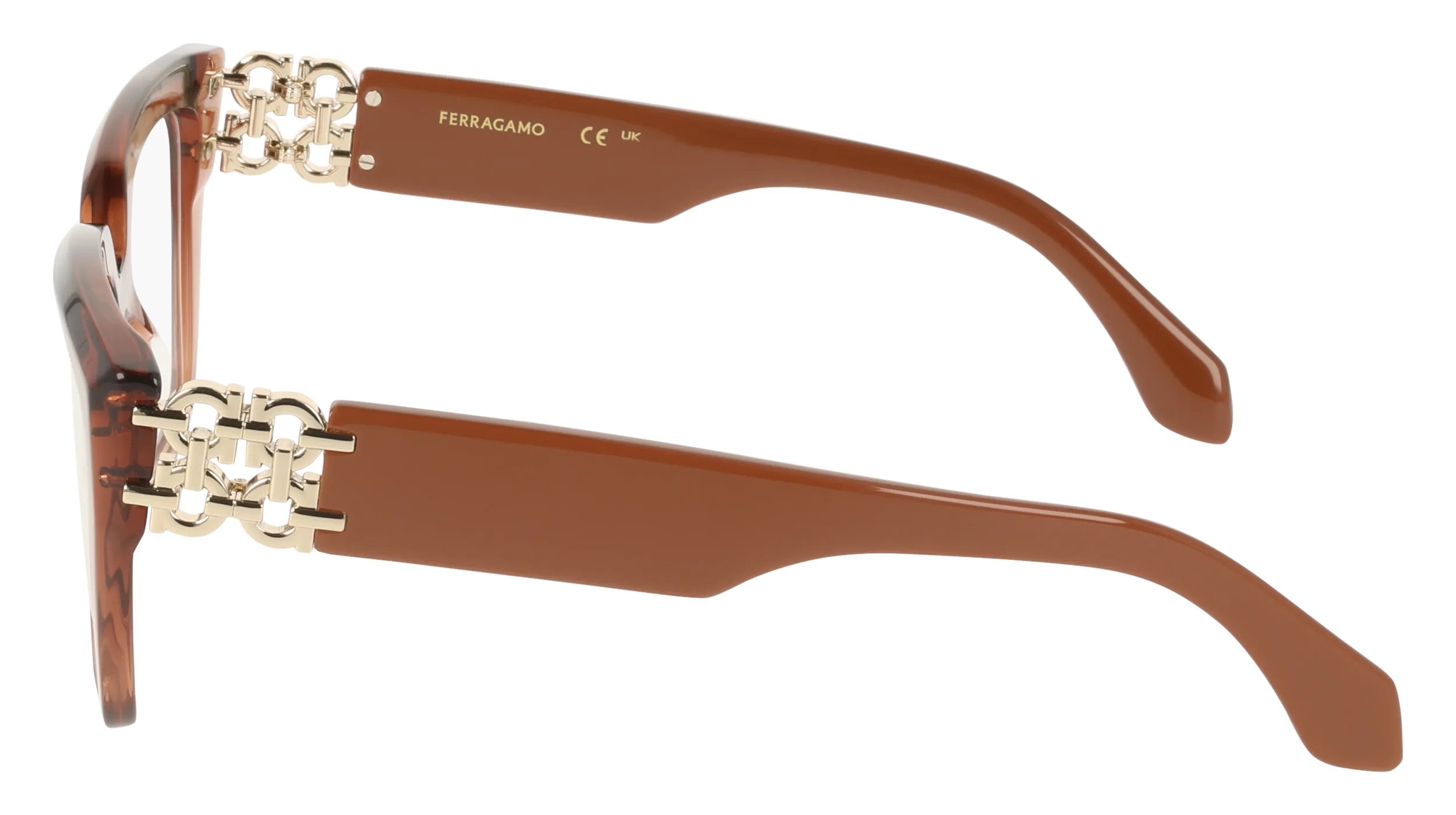 Ferragamo SF3041E 261 Montature da vista Acetato Marrone Squadrata Normale - immagine 3
