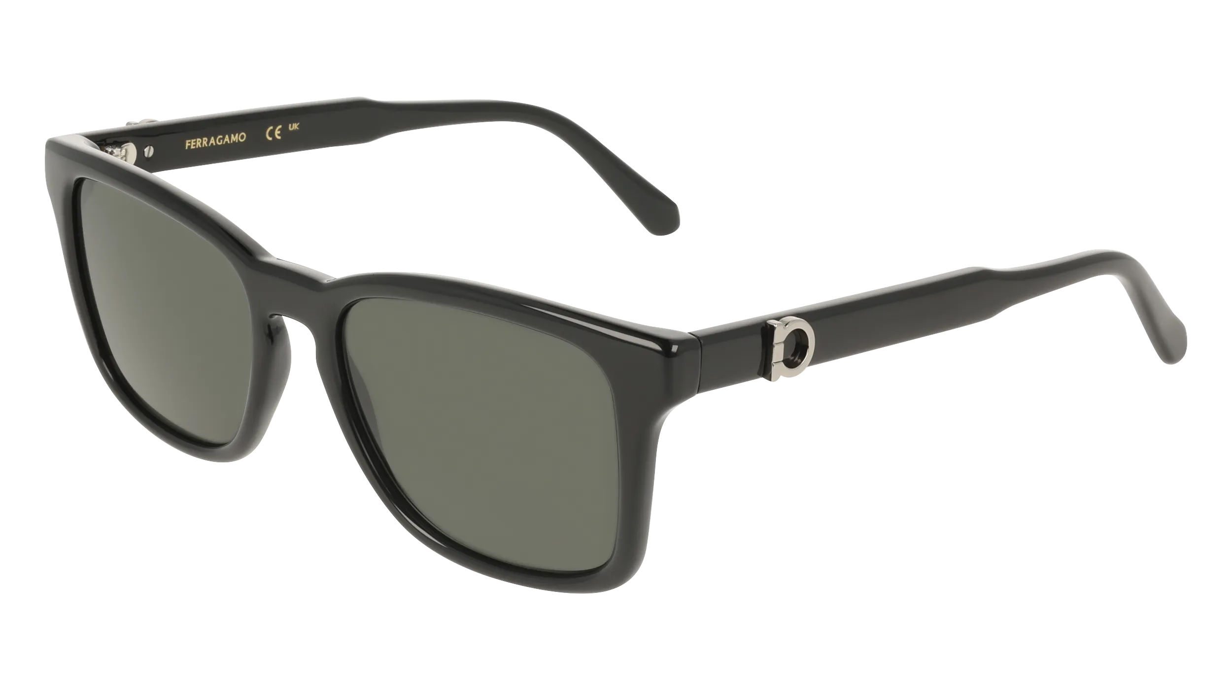 Ferragamo SF2086SE 001 Occhiali da sole Acetato Nero Grigio Squadrata Normale - immagine 1