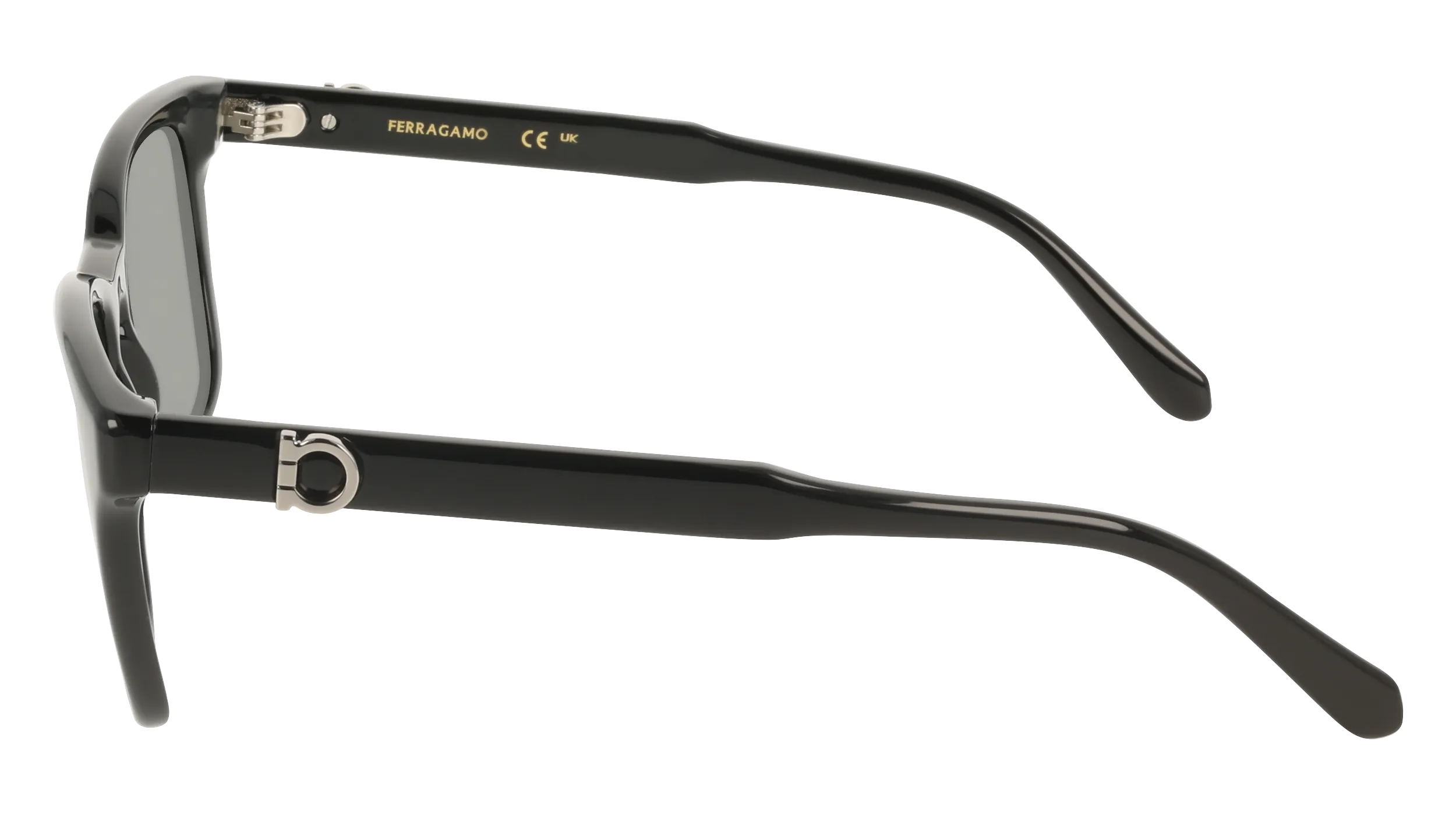 Ferragamo SF2086SE 001 Occhiali da sole Acetato Nero Grigio Squadrata Normale - immagine 3