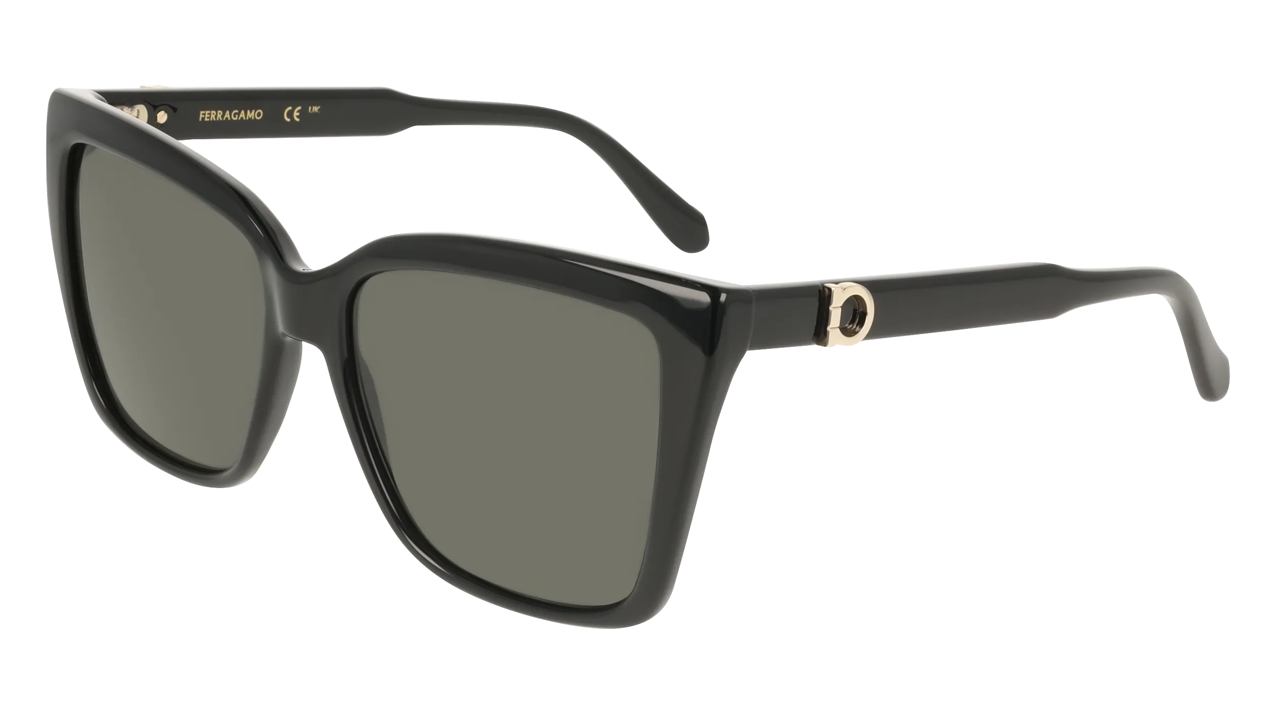 Ferragamo SF2085SE 001 Occhiali da sole Acetato Nero Grigio Squadrata Normale - immagine 1
