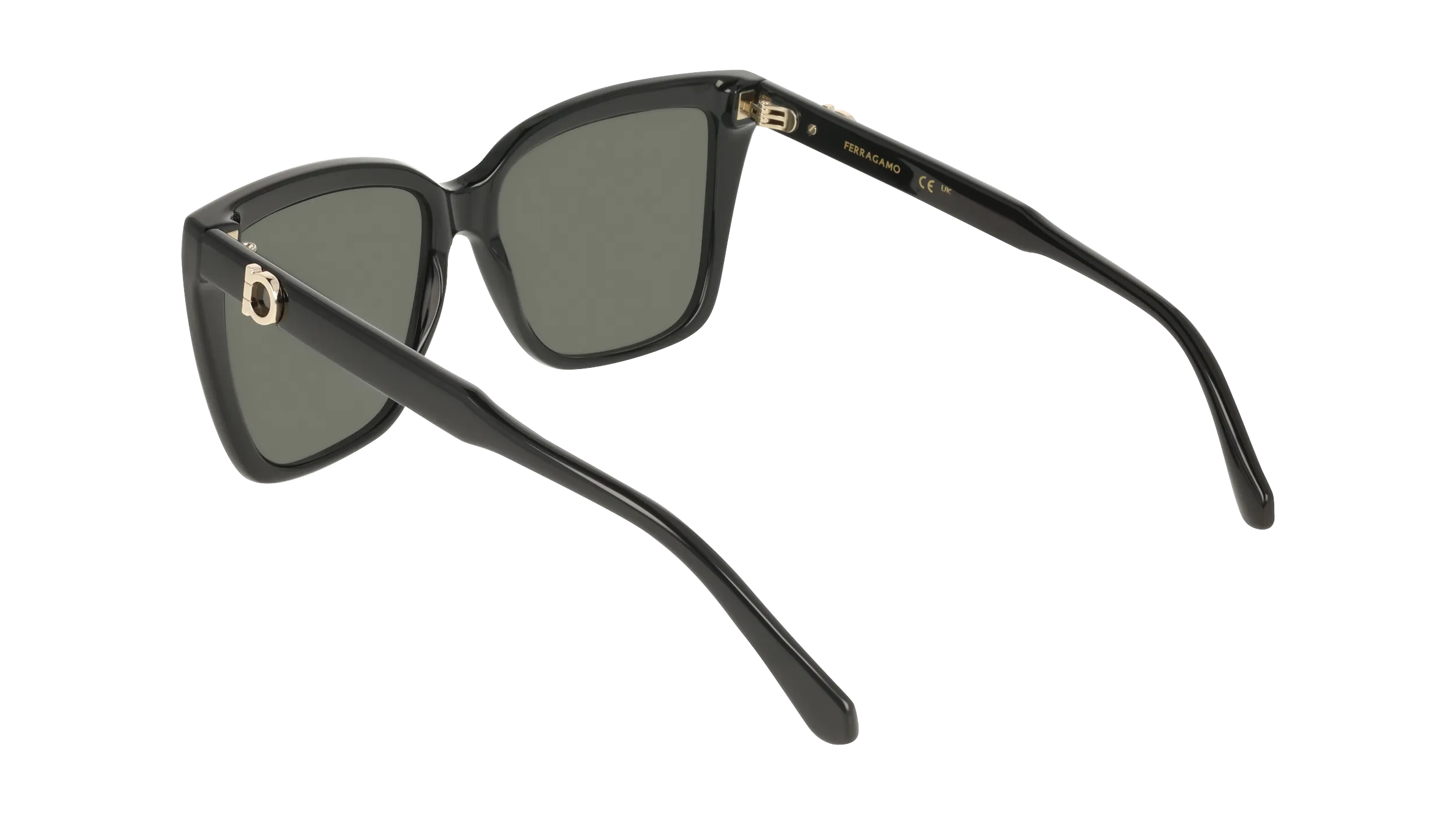 Ferragamo SF2085SE 001 Occhiali da sole Acetato Nero Grigio Squadrata Normale - immagine 4