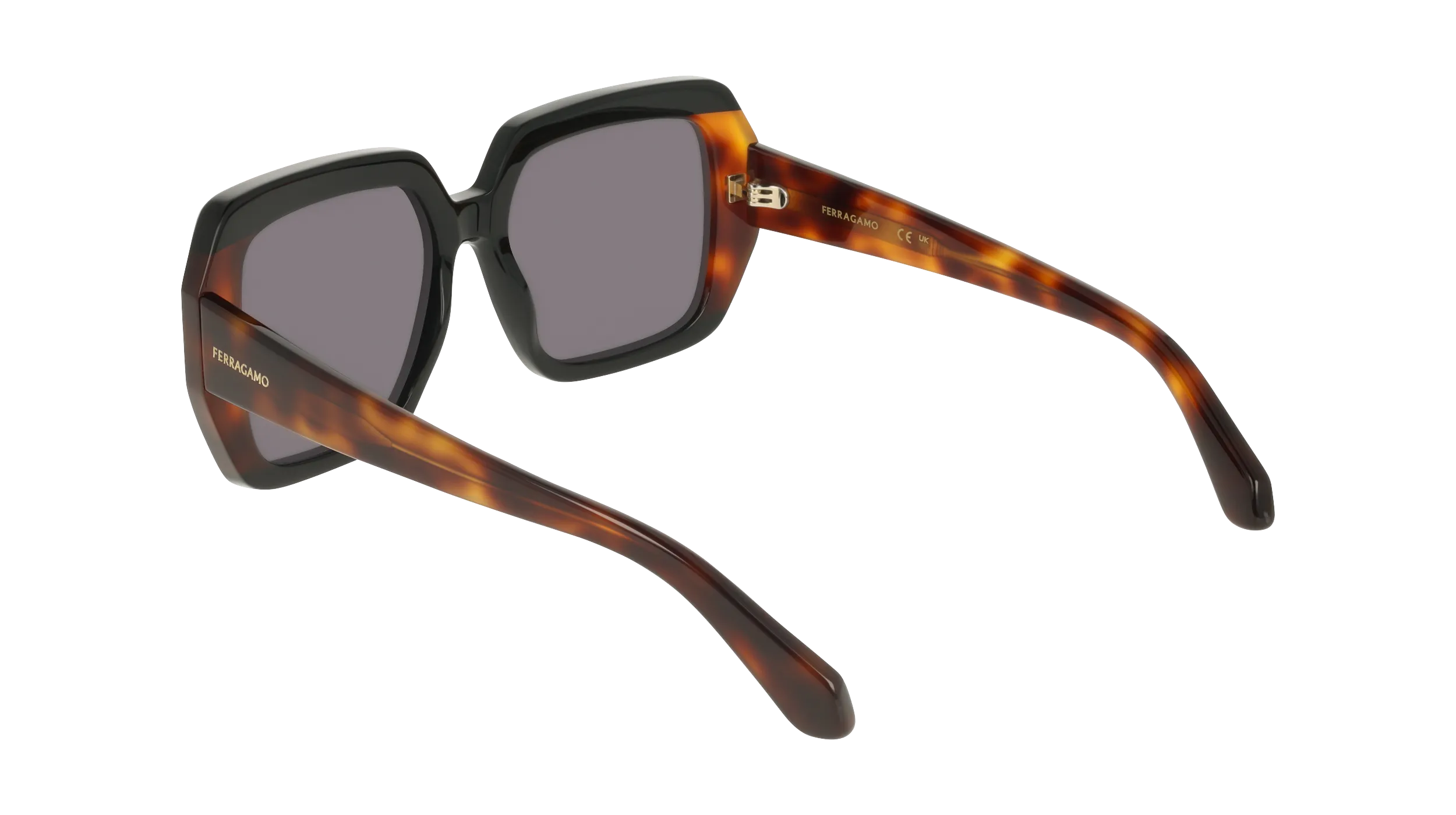 Ferragamo SF2081S 006 Occhiali da sole Acetato Nero Grigio Squadrata Normale - immagine 4