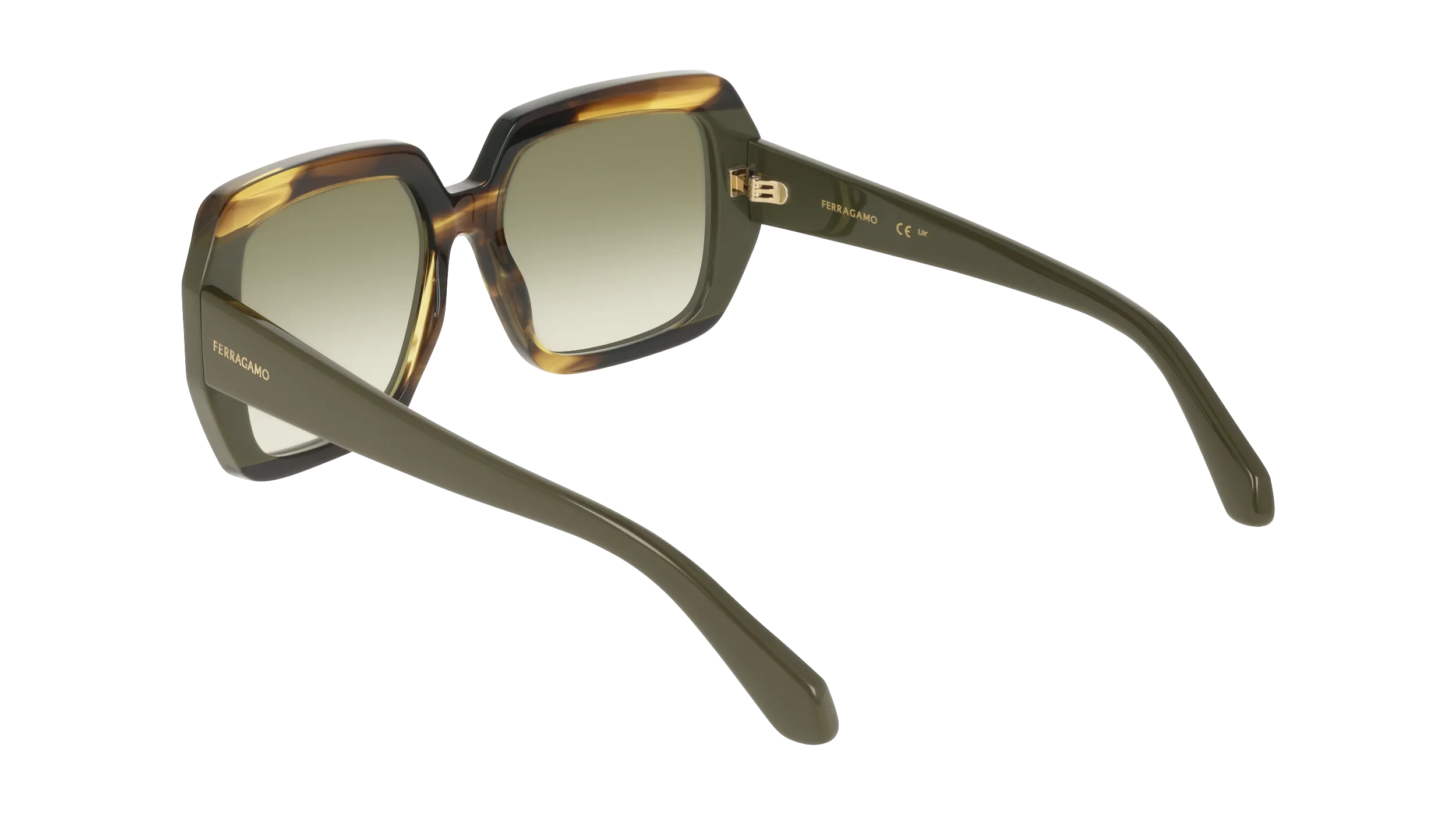 Ferragamo SF2081S 322 Occhiali da sole Acetato Squadrata Normale Sfumato - immagine 4