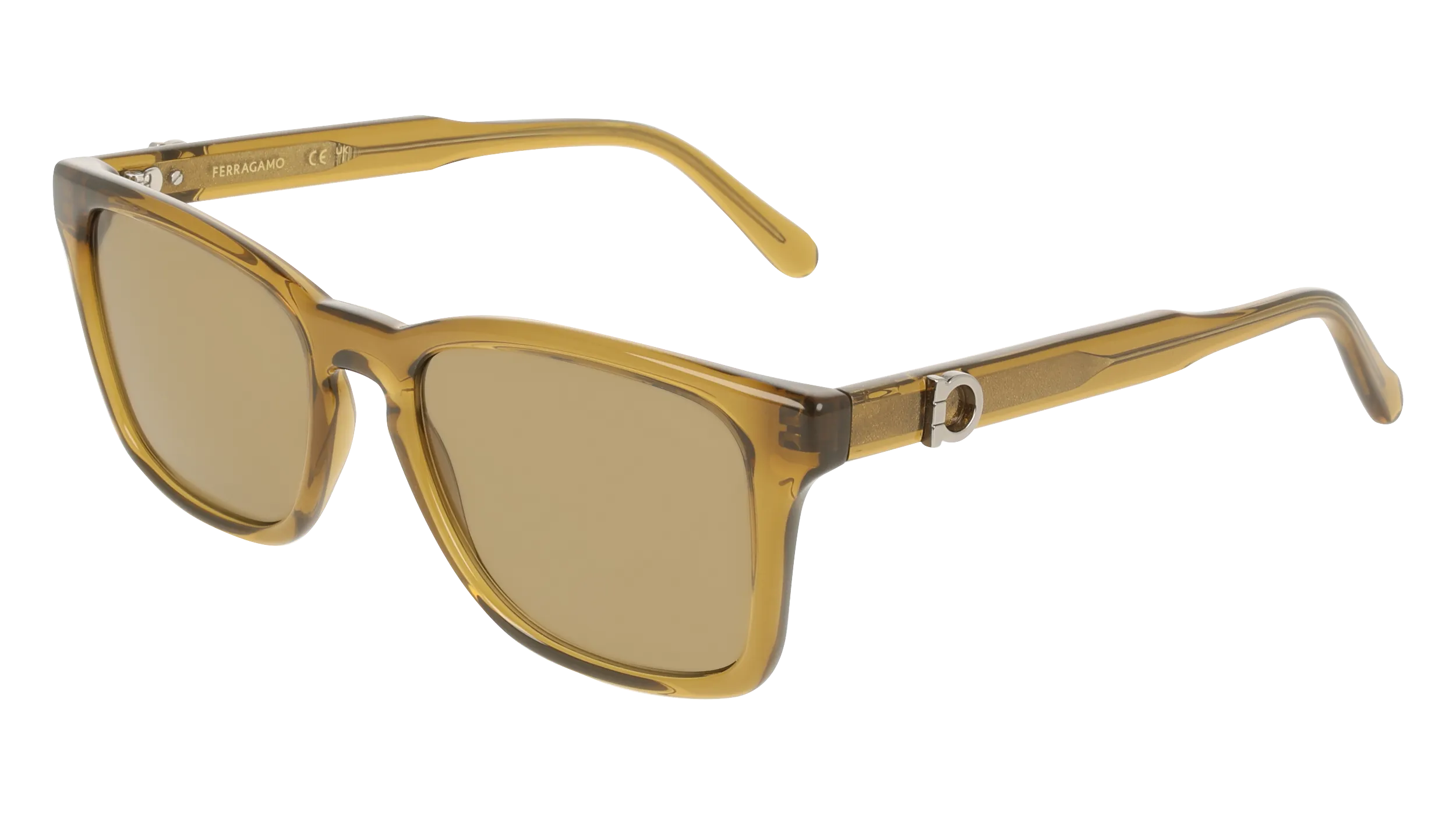 Ferragamo SF2086SE 259 Occhiali da sole Acetato Beige Marrone Squadrata Normale - immagine 1