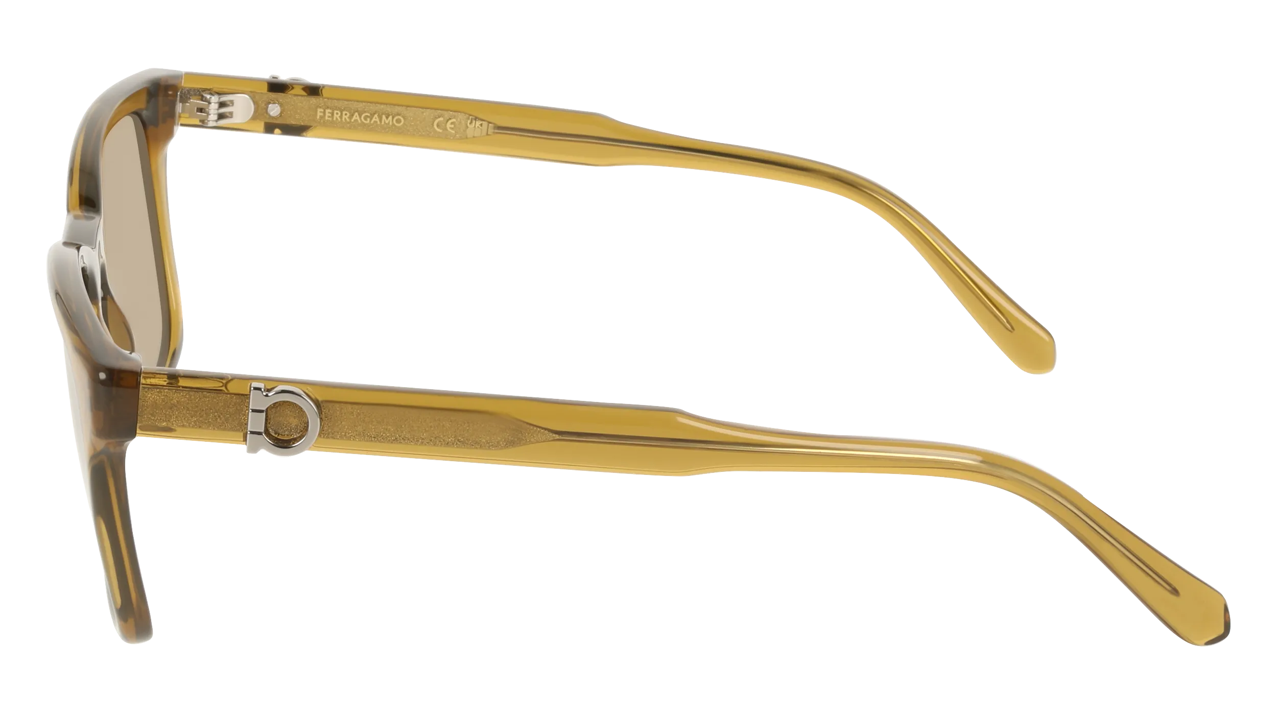 Ferragamo SF2086SE 259 Occhiali da sole Acetato Beige Marrone Squadrata Normale - immagine 3