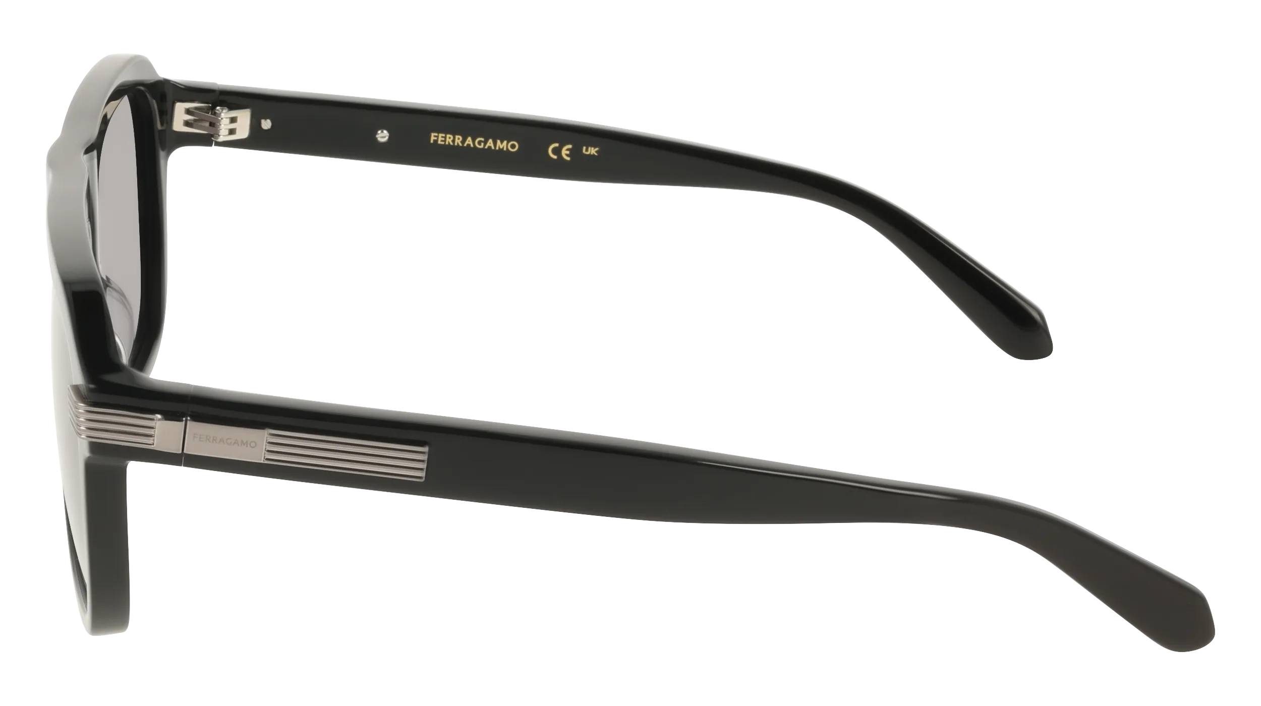 Ferragamo SF2087S 001 Occhiali da sole Acetato Nero Grigio Squadrata Normale - immagine 3