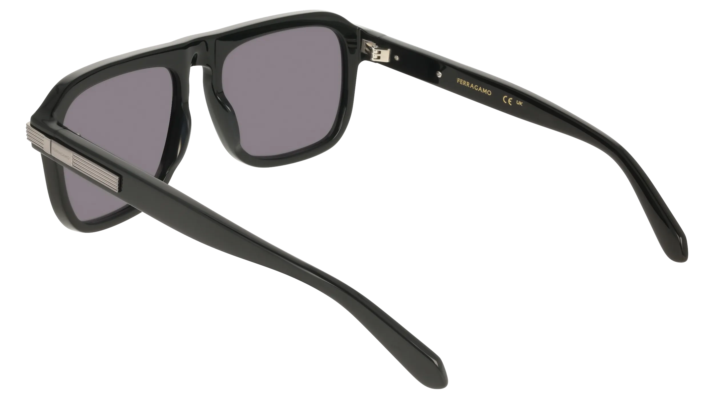 Ferragamo SF2087S 001 Occhiali da sole Acetato Nero Grigio Squadrata Normale - immagine 4