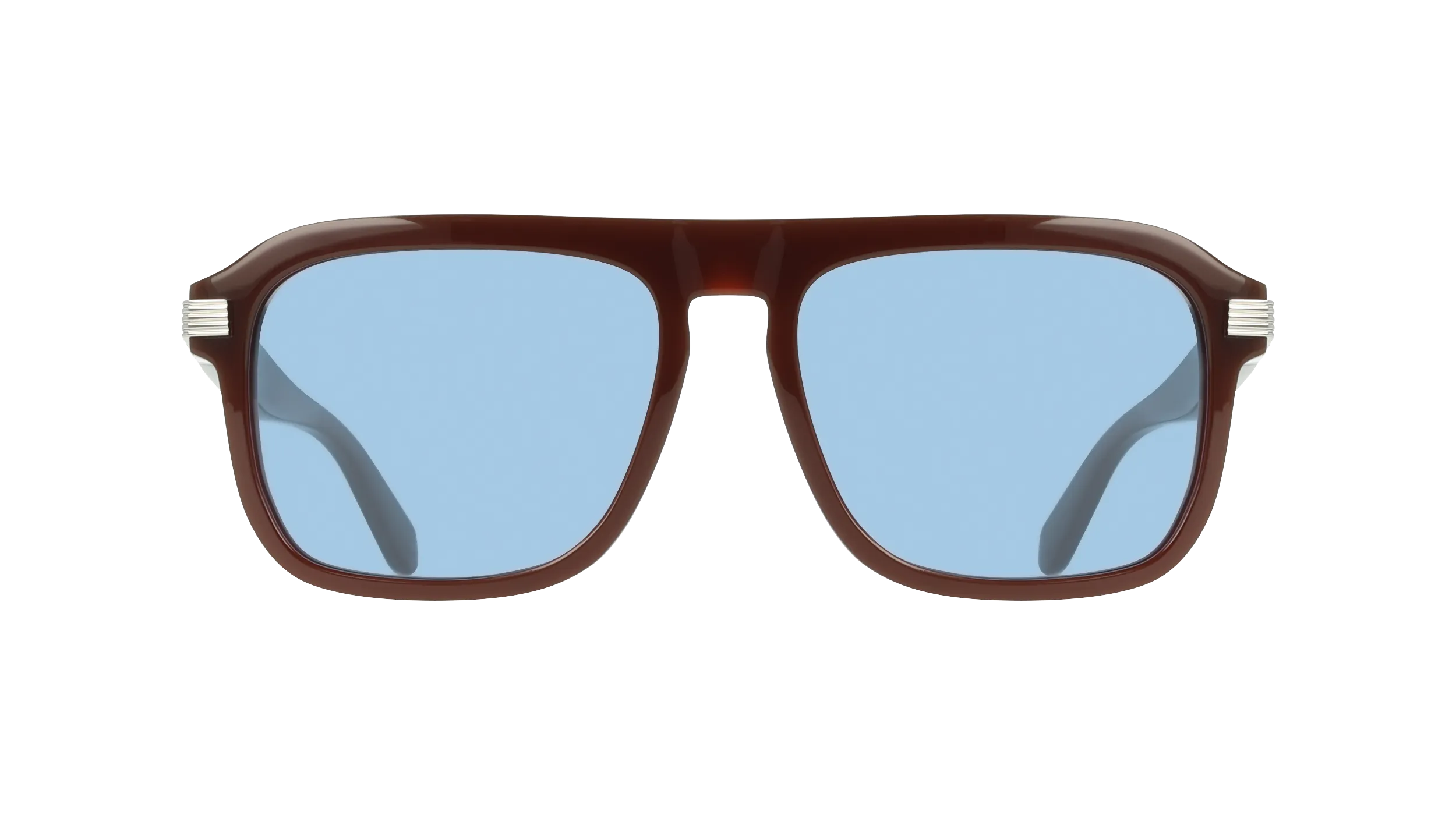 Ferragamo SF2087S 210 Occhiali da sole Acetato Marrone Blu Squadrata Normale - immagine 2