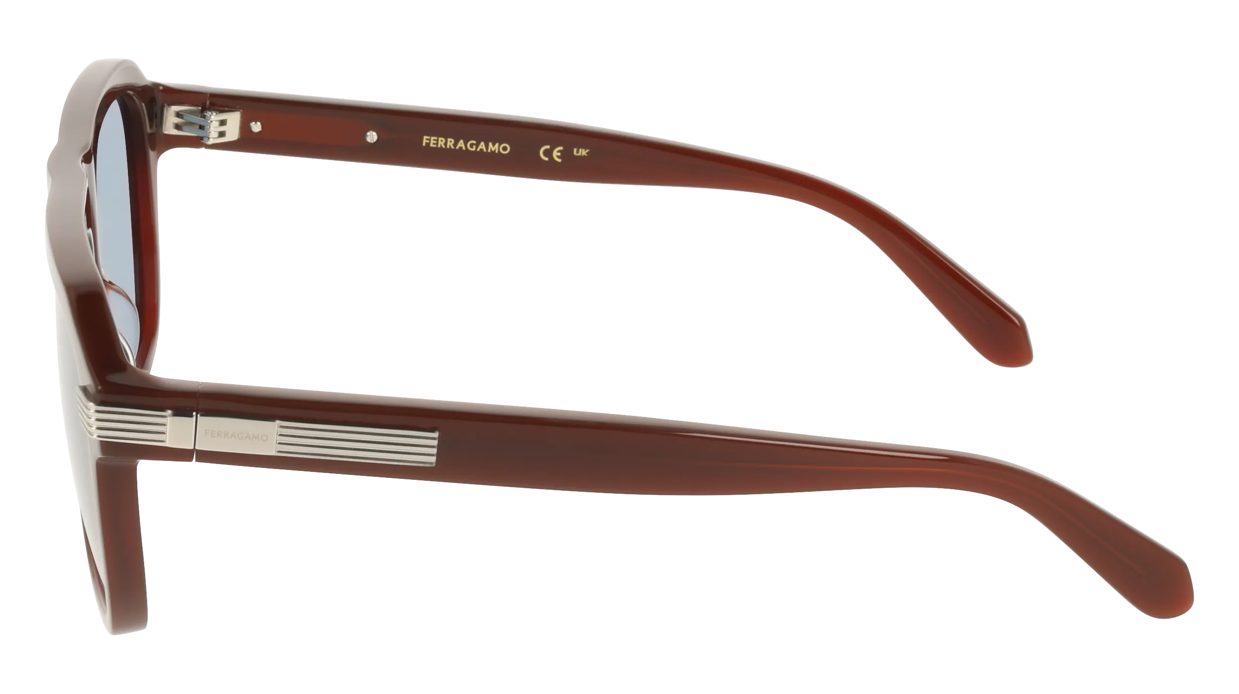 Ferragamo SF2087S 210 Occhiali da sole Acetato Marrone Blu Squadrata Normale - immagine 3