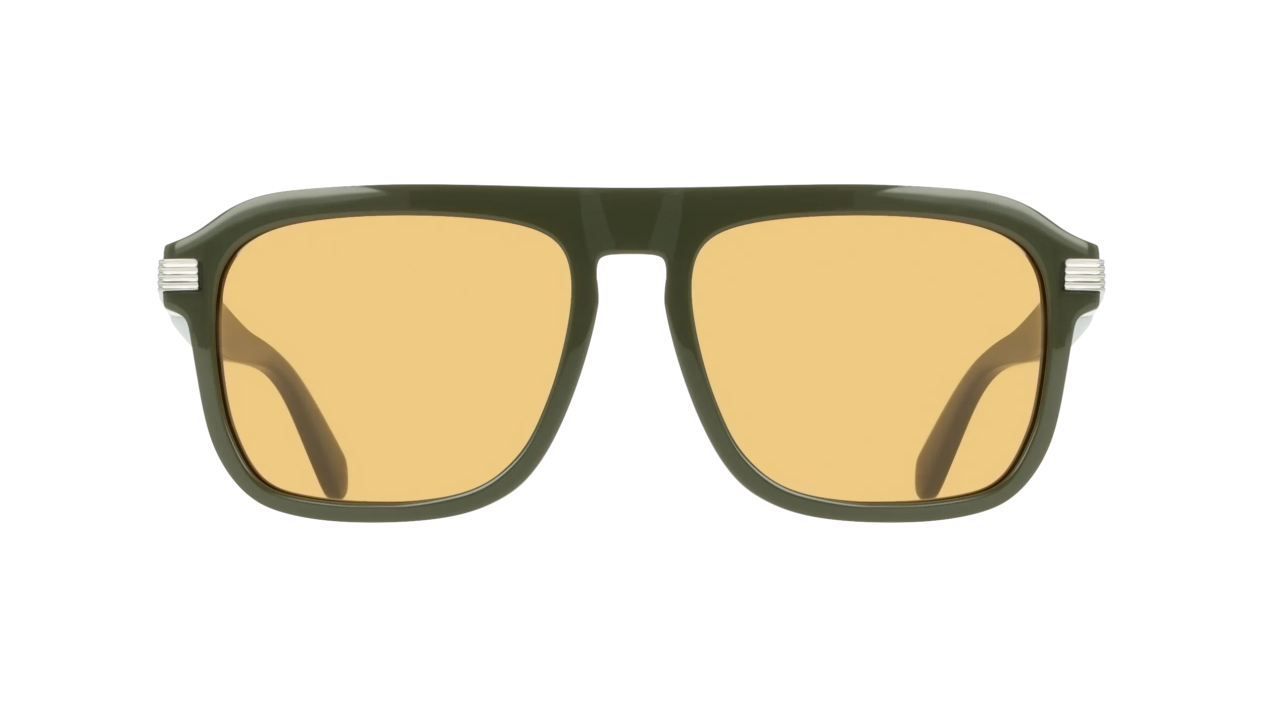 Ferragamo SF2087S 320 Occhiali da sole Acetato Verde Ocra Squadrata Normale - immagine 2