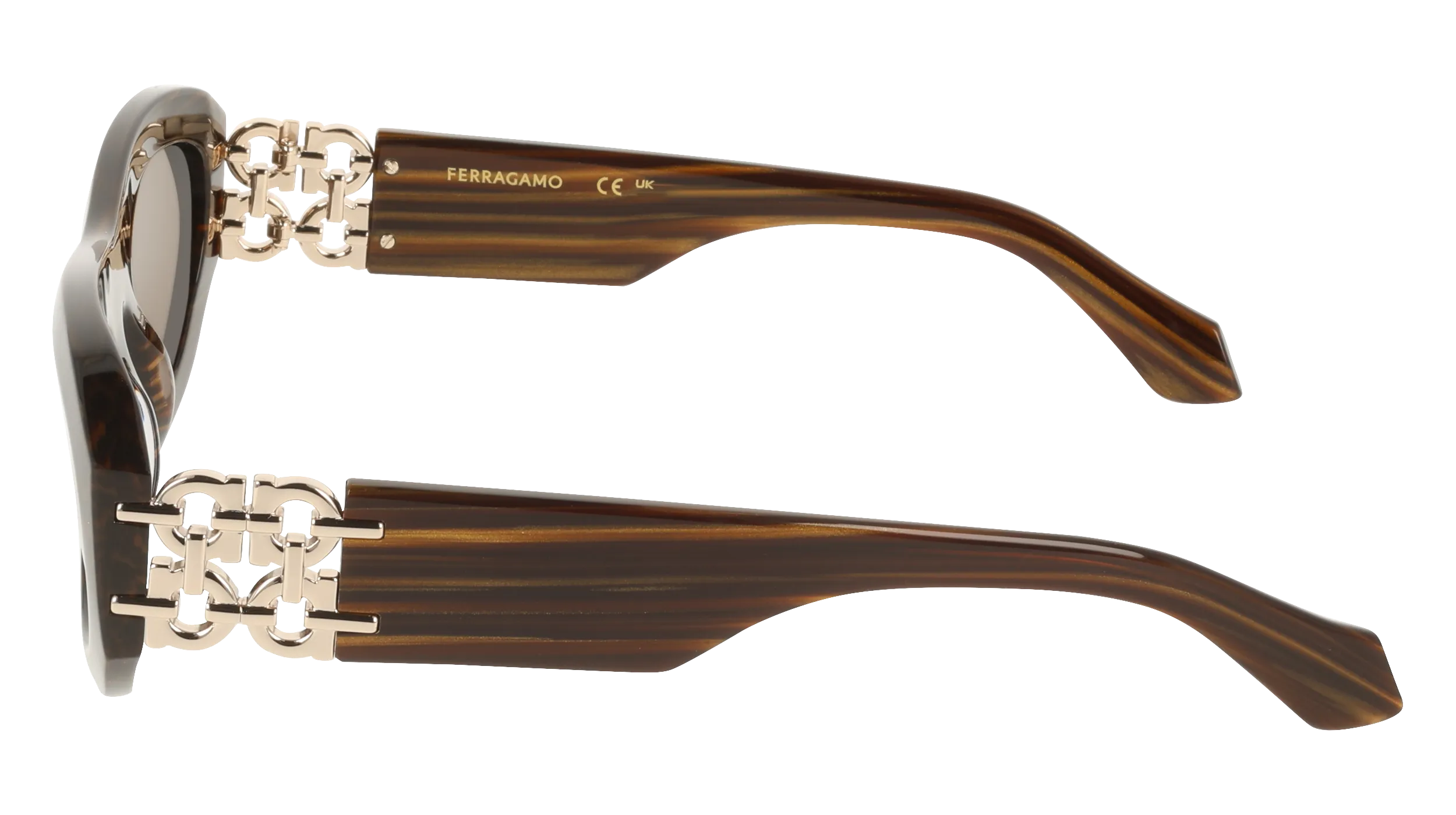 Ferragamo SF2082SE 223 Occhiali da sole Acetato Marrone Rotonda Normale - immagine 3