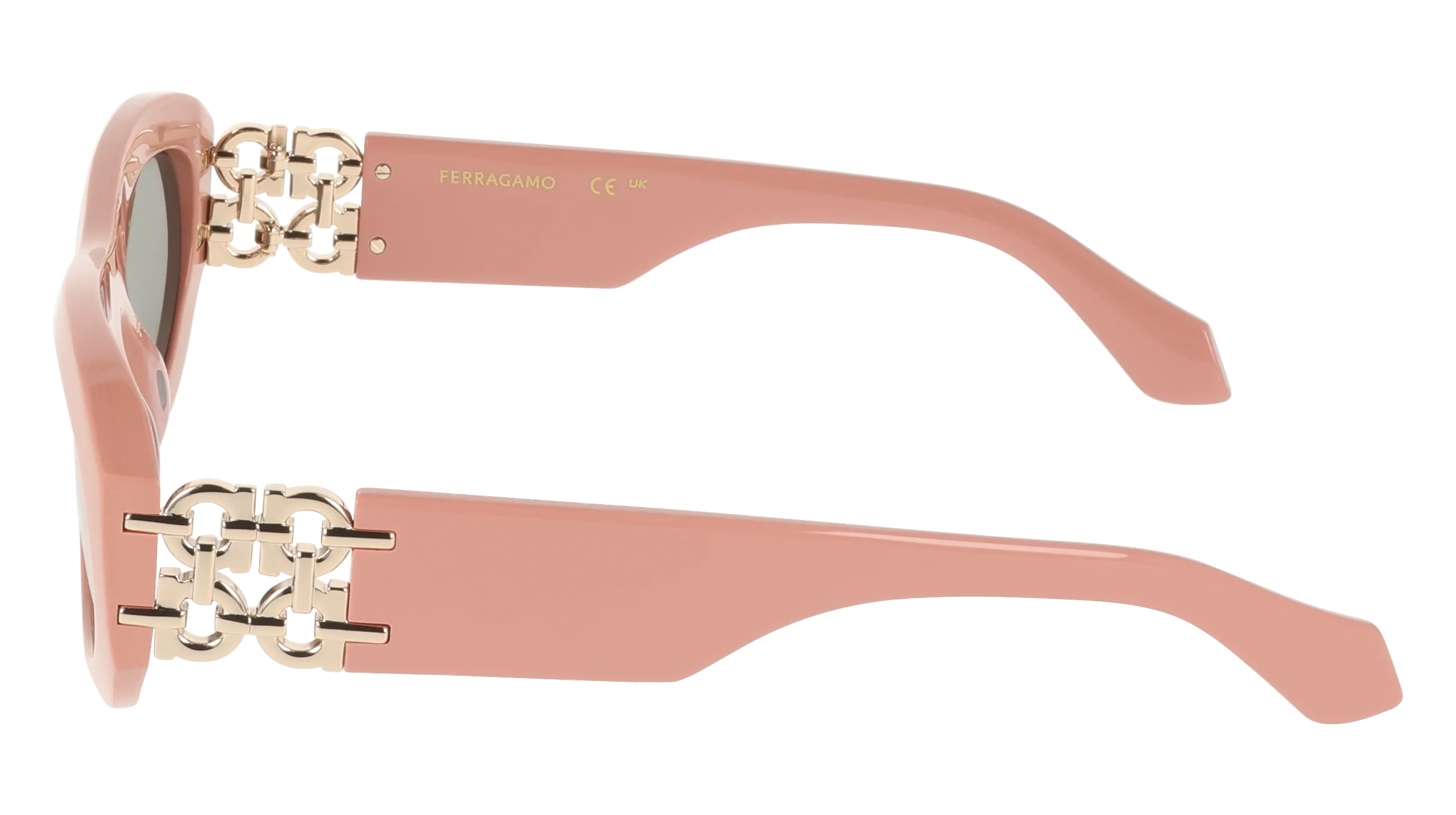 Ferragamo SF2082SE 667 Occhiali da sole Acetato Rosa Grigio Rotonda Normale - immagine 3