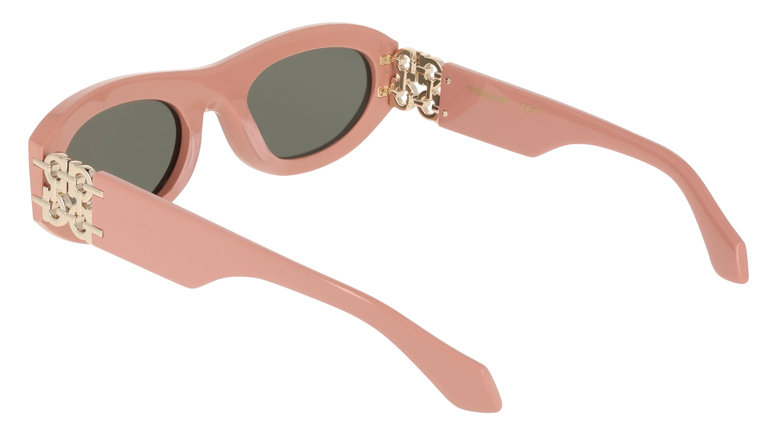 Ferragamo SF2082SE 667 Occhiali da sole Acetato Rosa Grigio Rotonda Normale - immagine 4