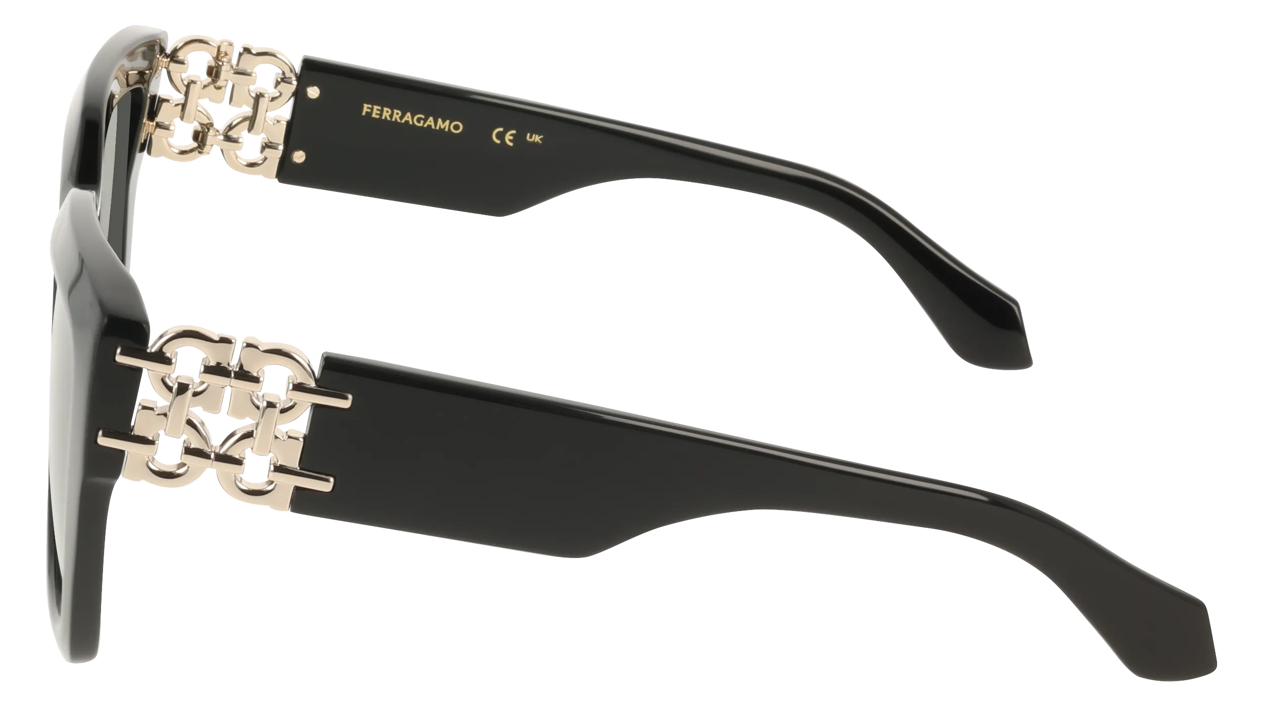 Ferragamo SF2083SE 001 Occhiali da sole Acetato Nero Grigio Squadrata Normale - immagine 3