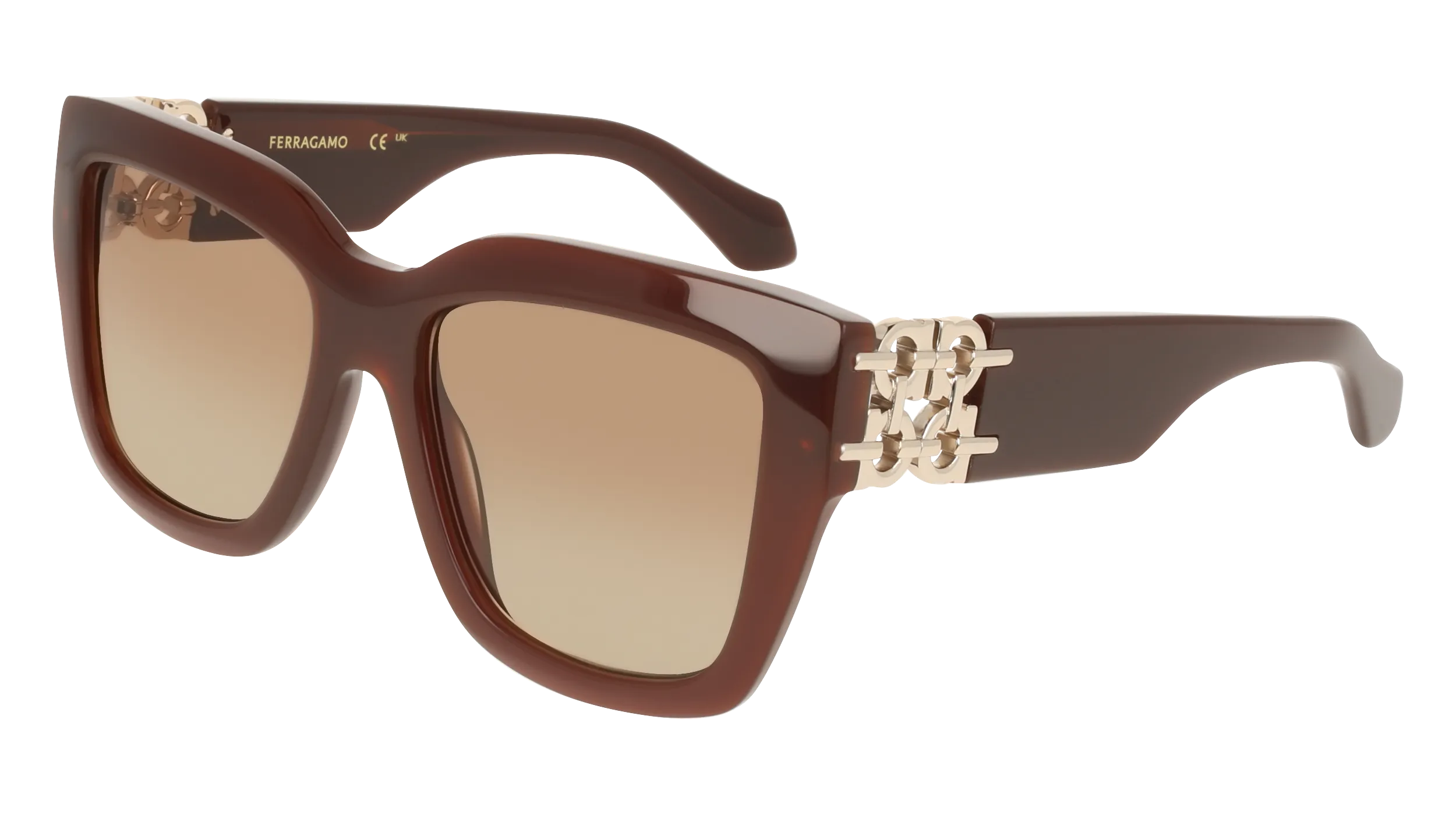 Ferragamo SF2083SE 210 Occhiali da sole Acetato Marrone Squadrata Normale Sfumato - immagine 1