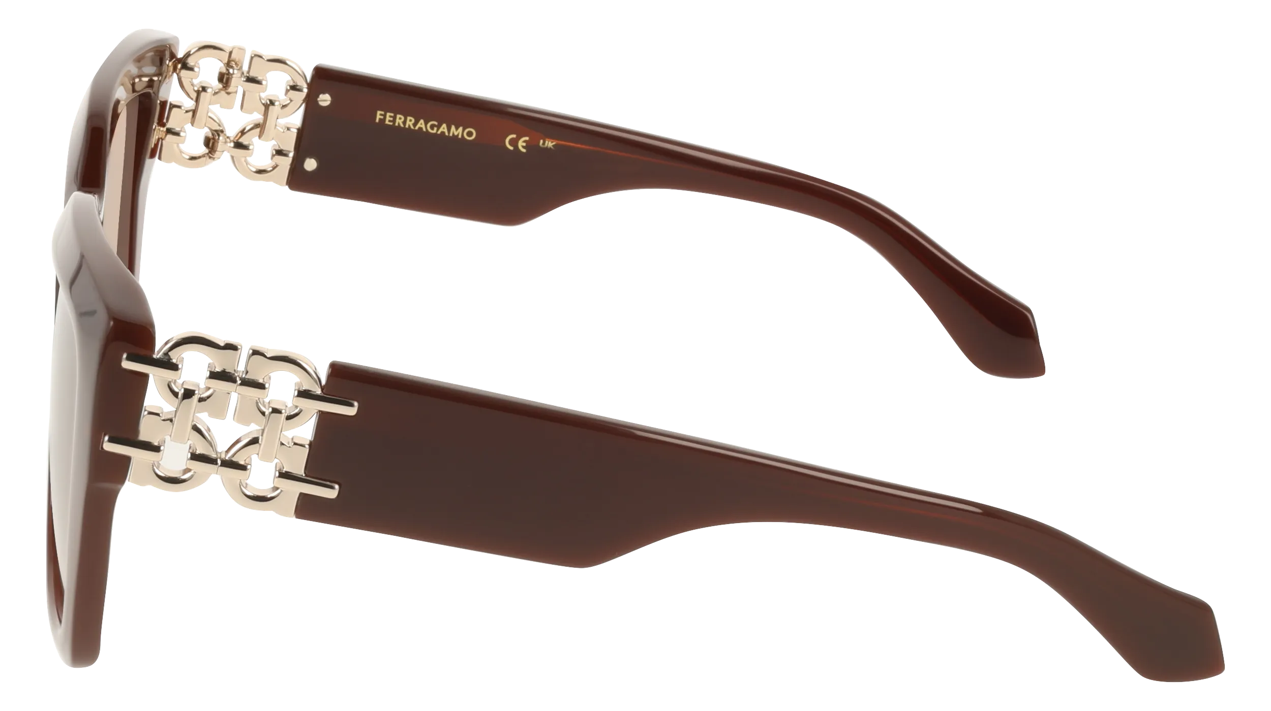 Ferragamo SF2083SE 210 Occhiali da sole Acetato Marrone Squadrata Normale Sfumato - immagine 3