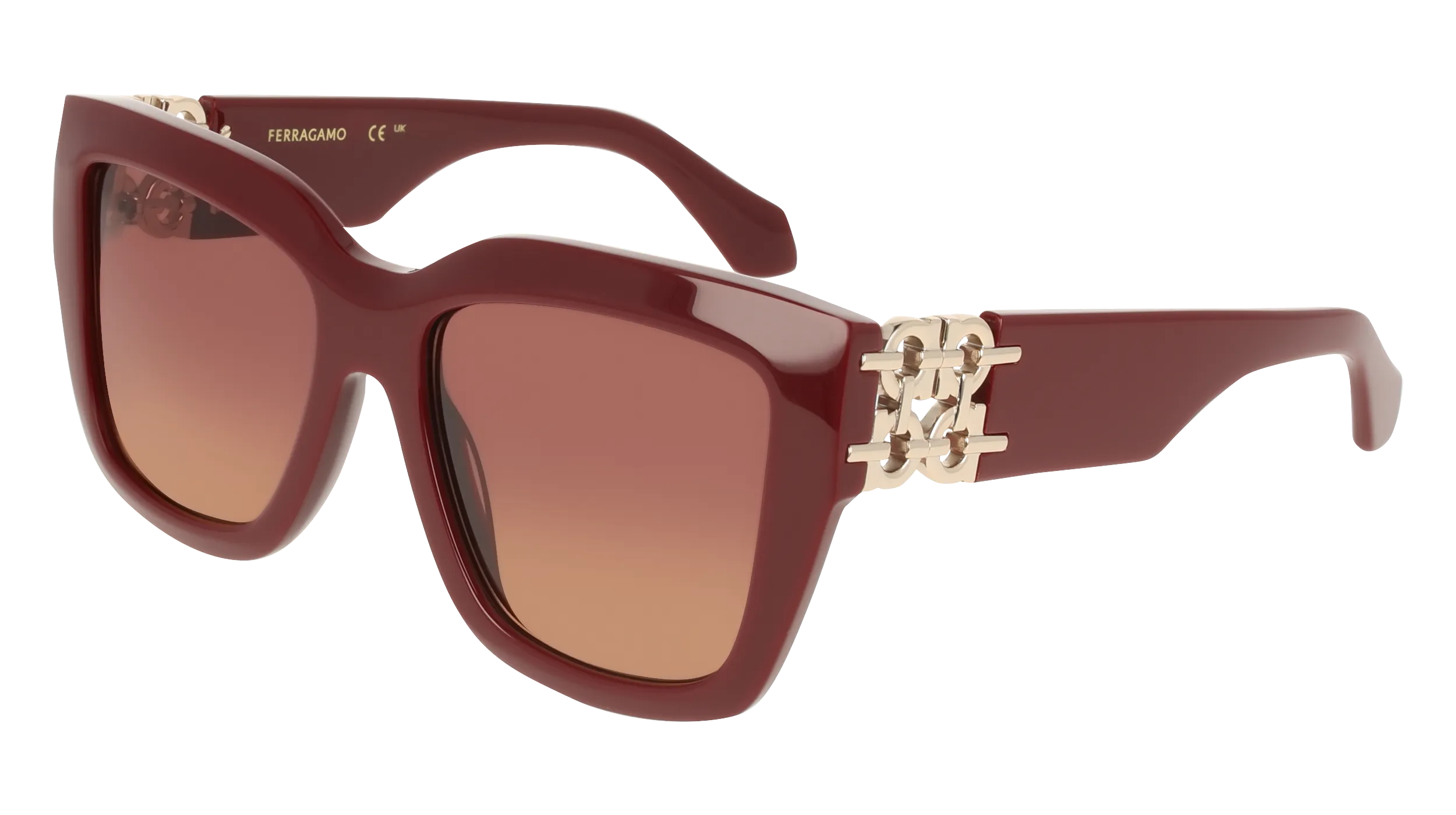 Ferragamo SF2083SE 606 Occhiali da sole Acetato Bordeaux Squadrata Normale Sfumato - immagine 1